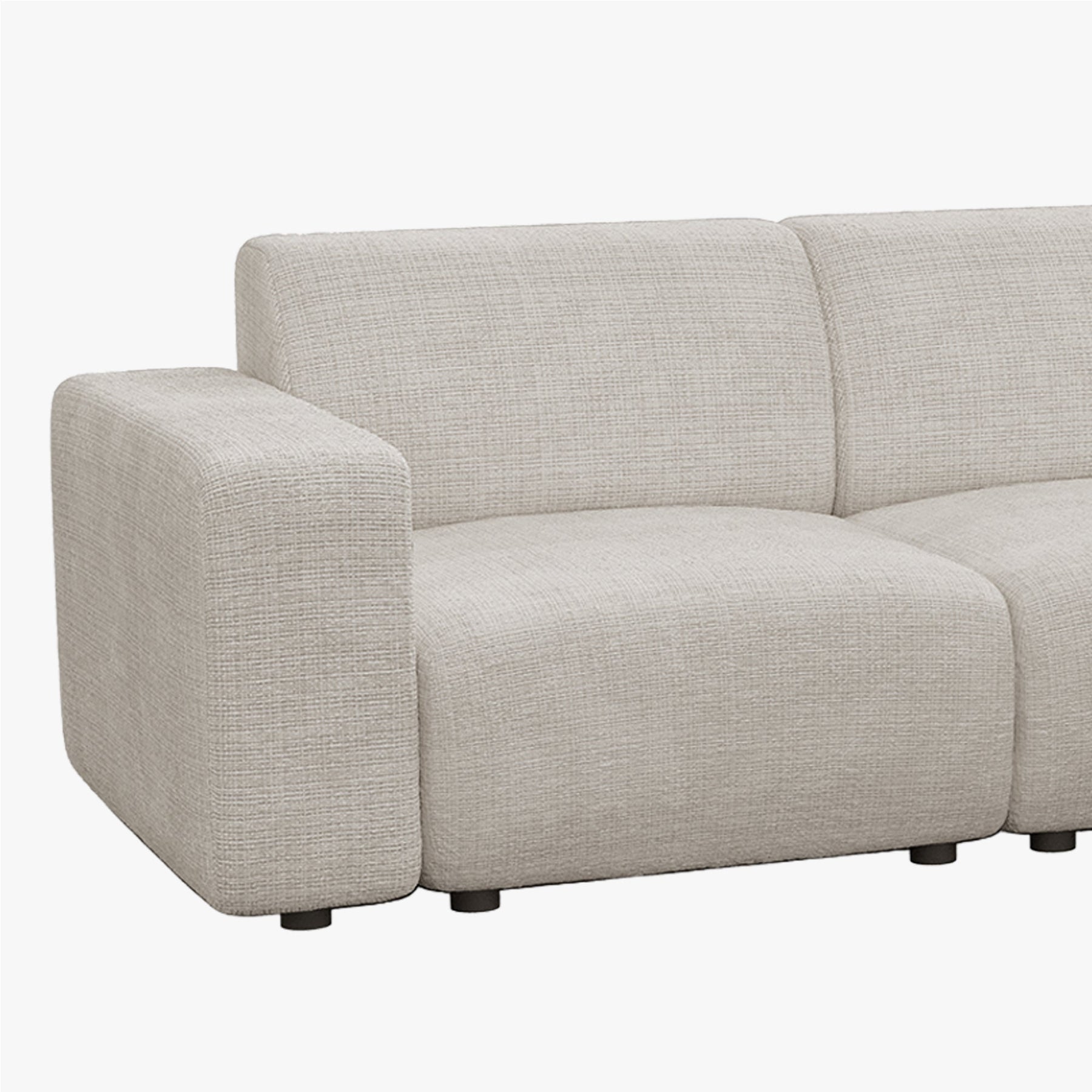 NAYVA Canapé d'angle en tissu beige - Angle droit