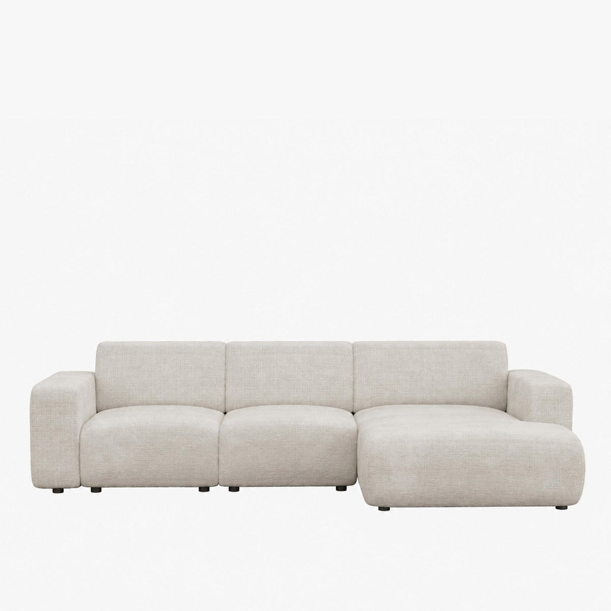 NAYVA Canapé d'angle en tissu beige - Angle droit