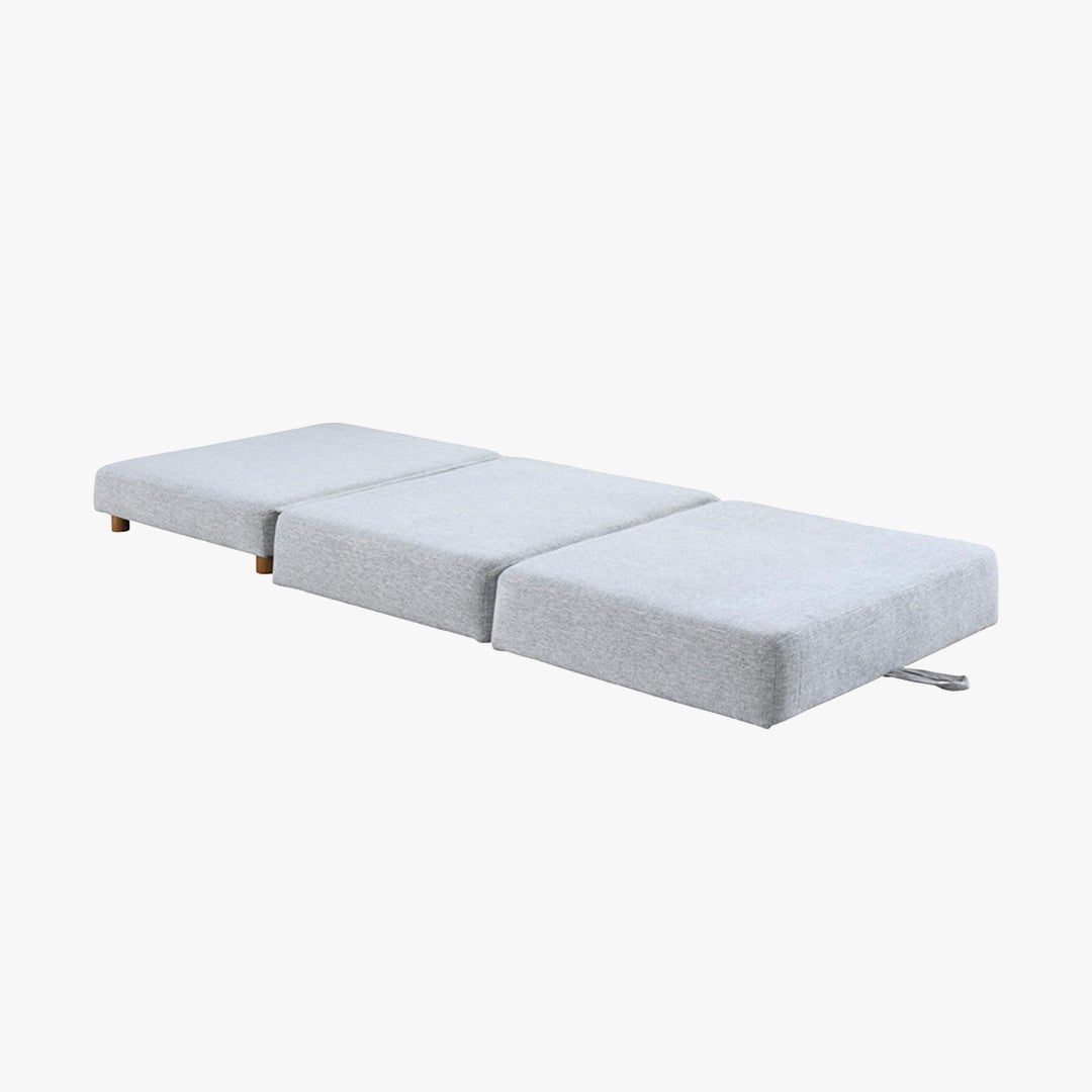 PAULA Banquette carrée convertible en tissu gris clair