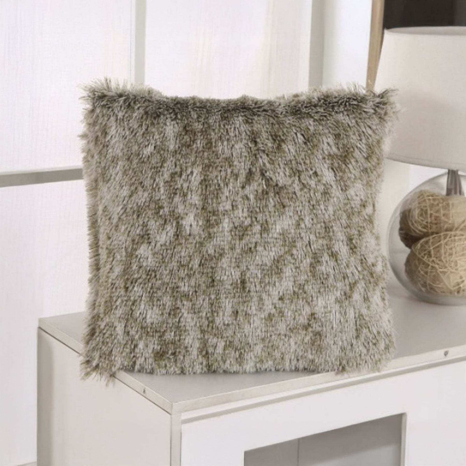 PERLA Coussin carré en tissu beige 42x42 cm