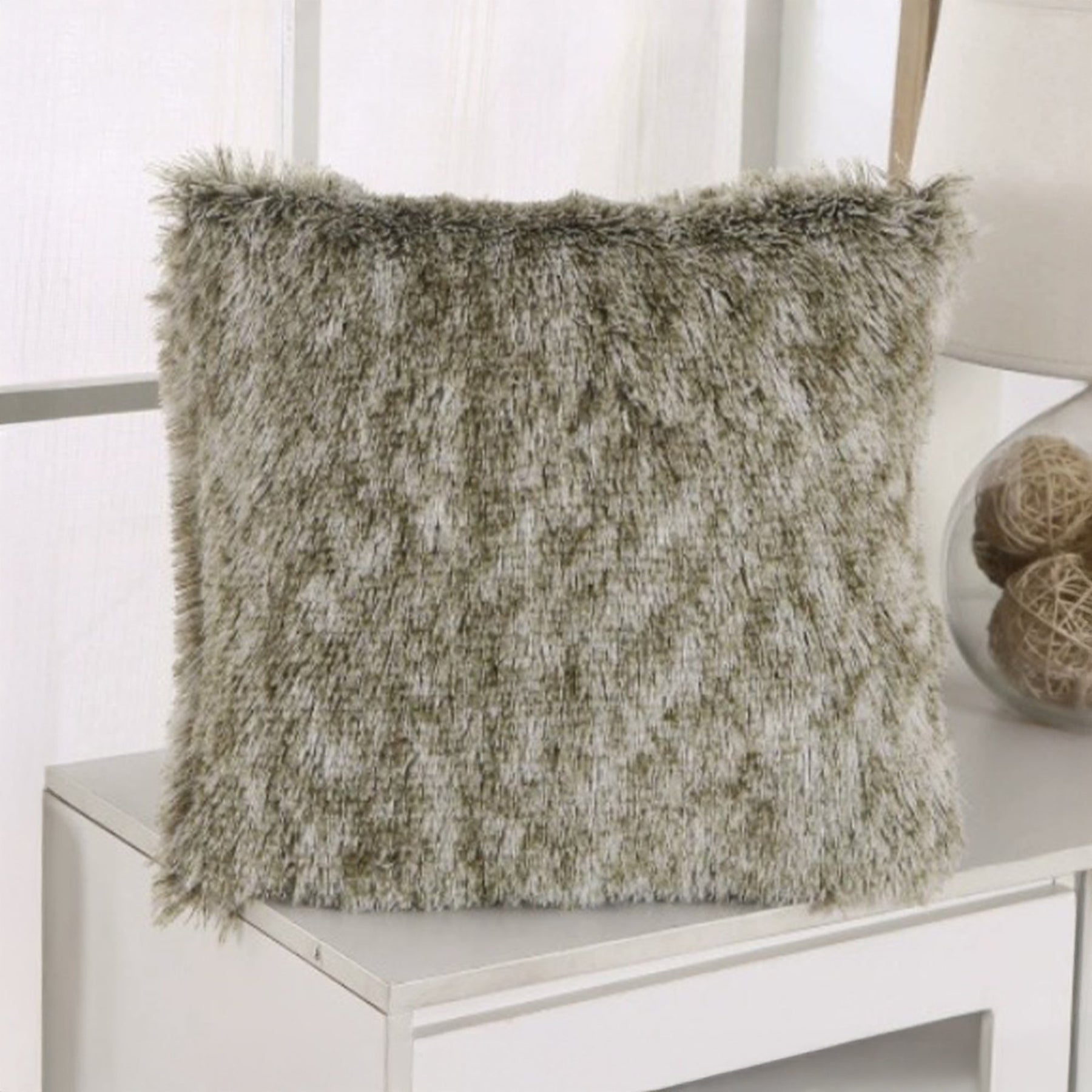 PERLA Coussin carré en tissu beige 42x42 cm