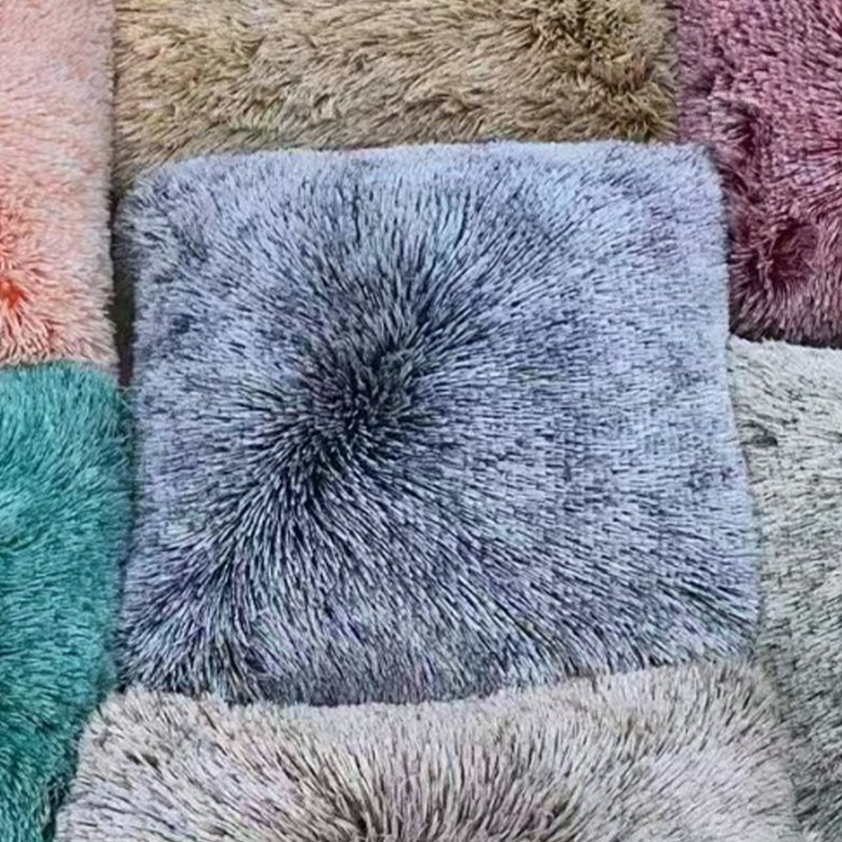 PERLA Coussin carré en tissu bleu 42x42 cm