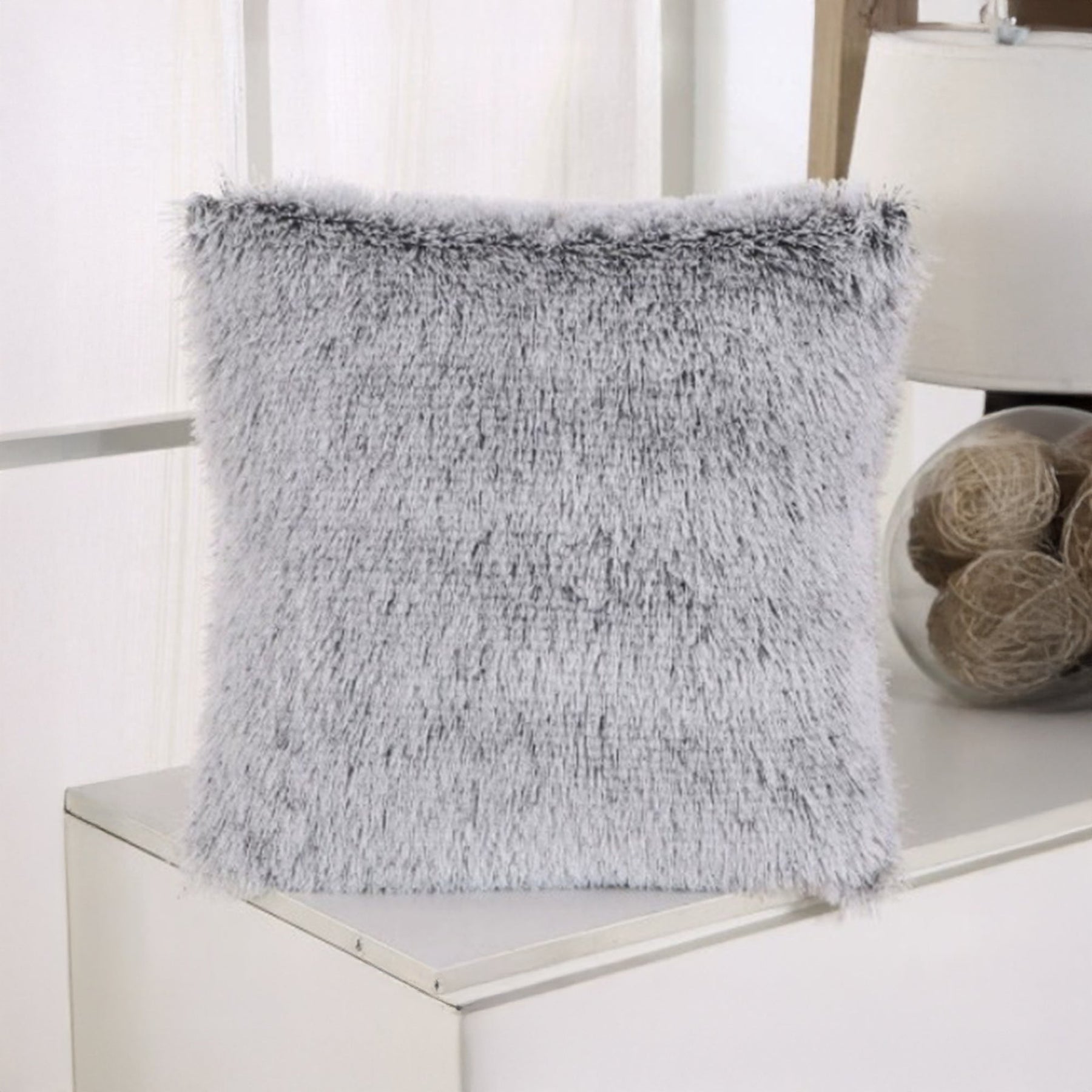 PERLA Coussin carré en tissu gris 42x42 cm