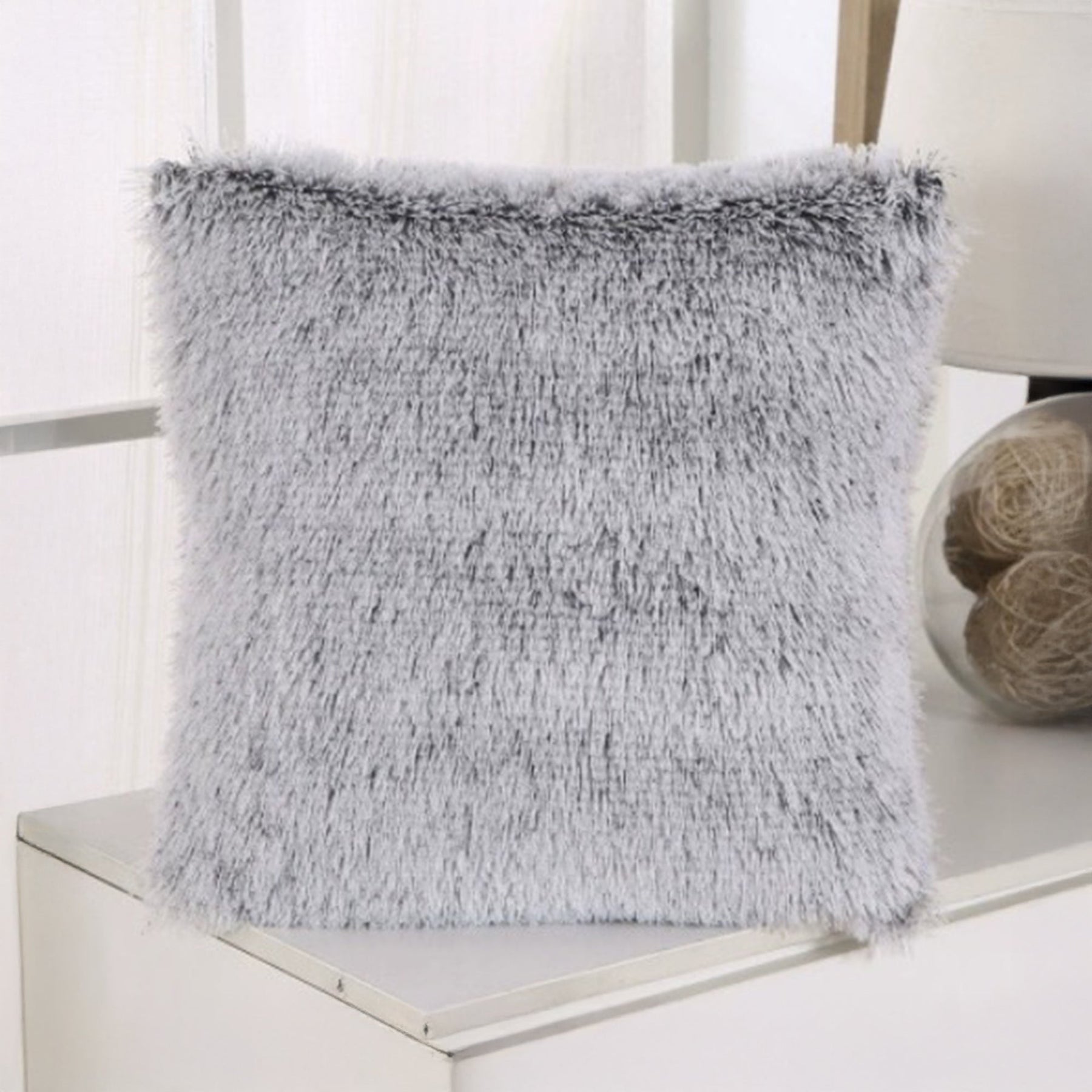 PERLA Coussin carré en tissu gris 42x42 cm