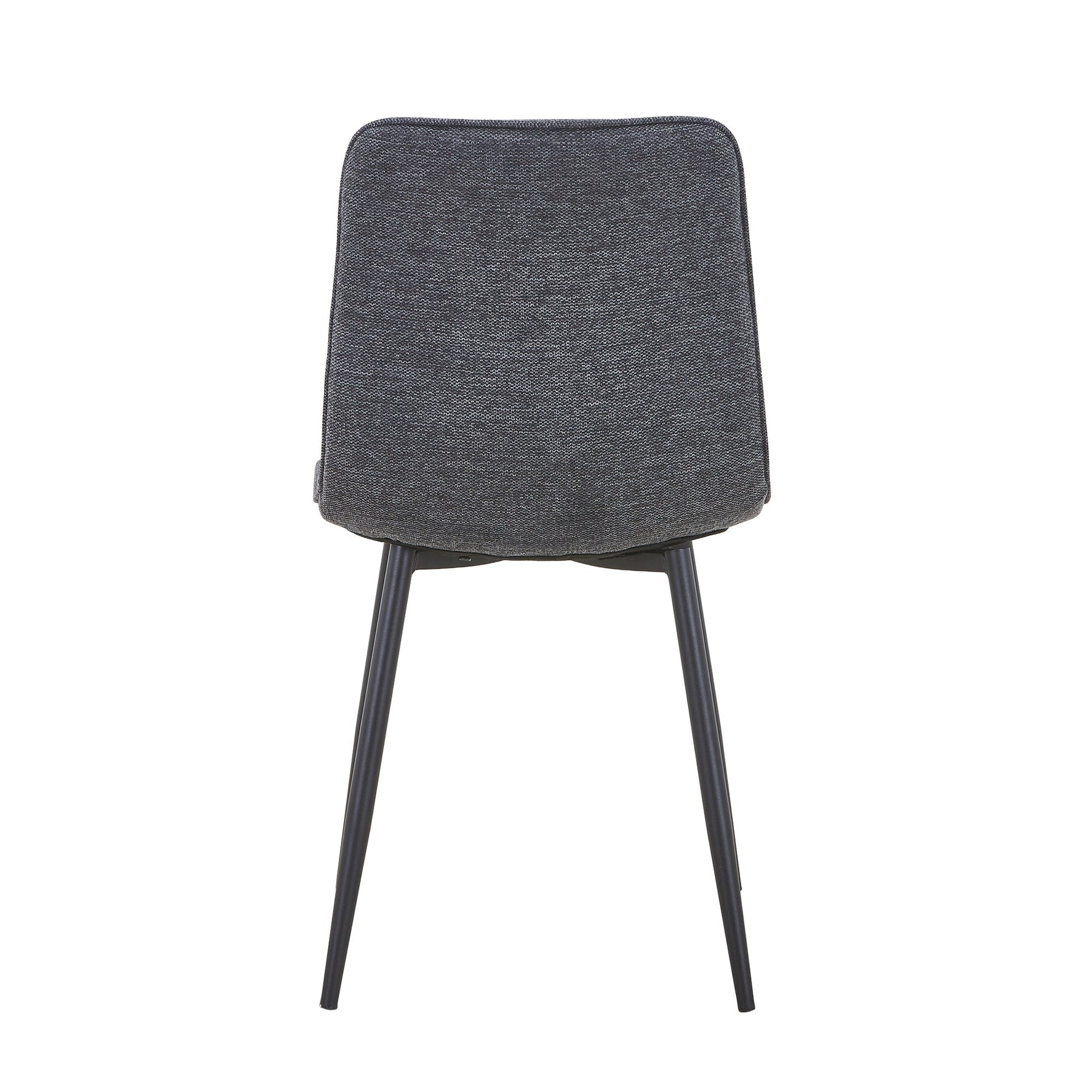 RANA Lot de 4 chaises en tissu gris foncé pieds en métal noir