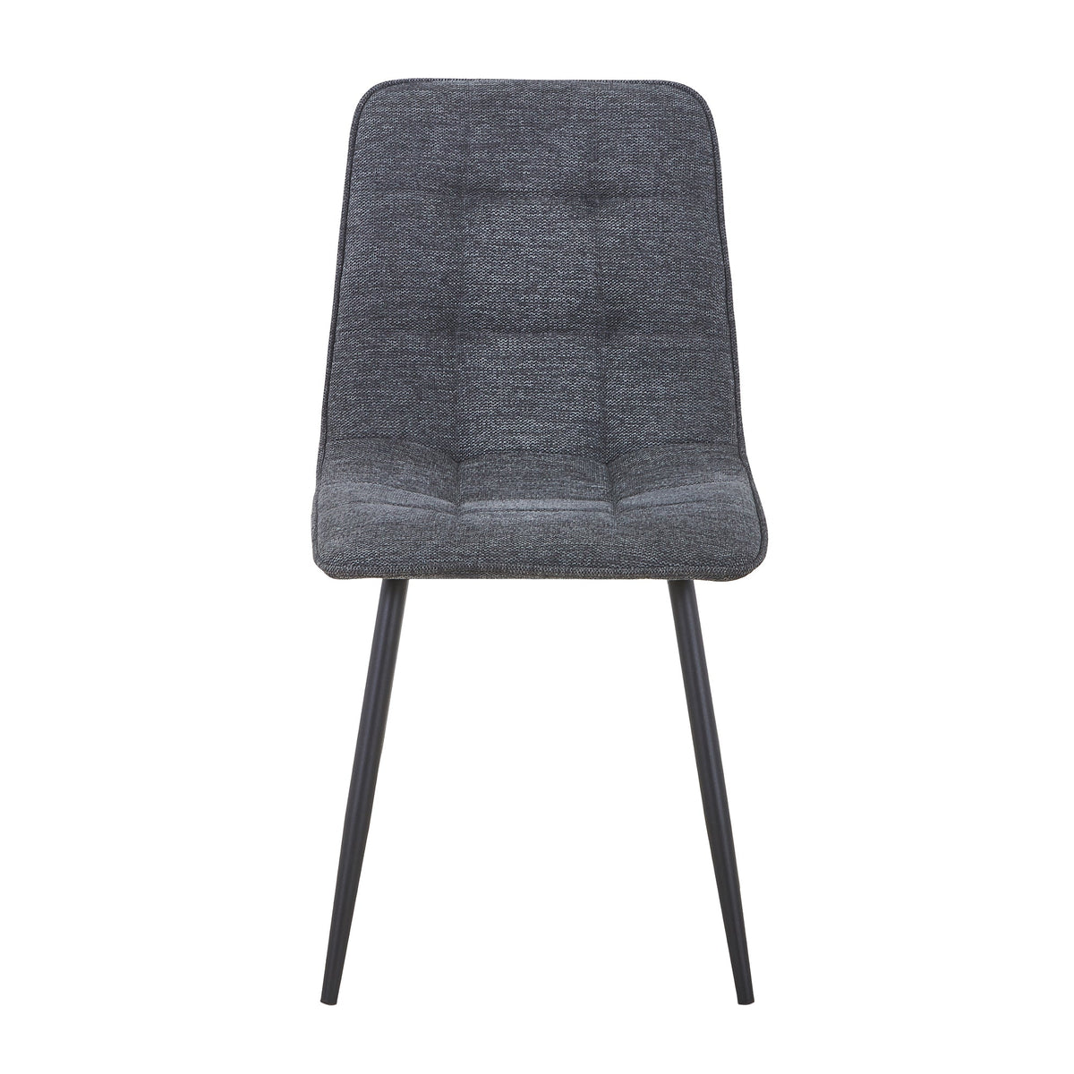 RANA Lot de 4 chaises en tissu gris foncé pieds en métal noir