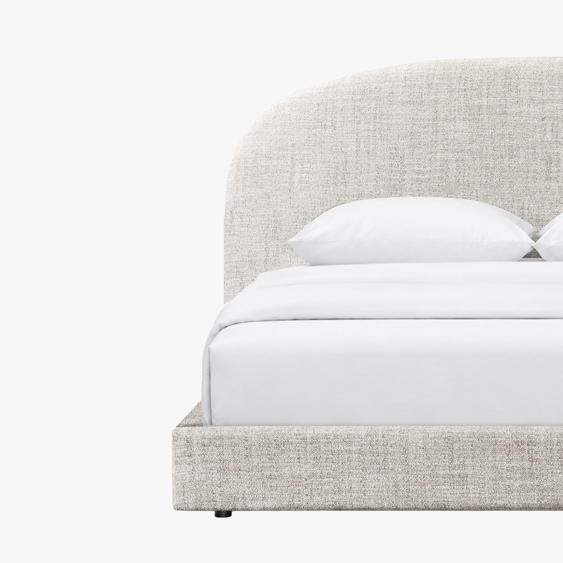 RANIA Lit double en tissu beige 180x200 cm