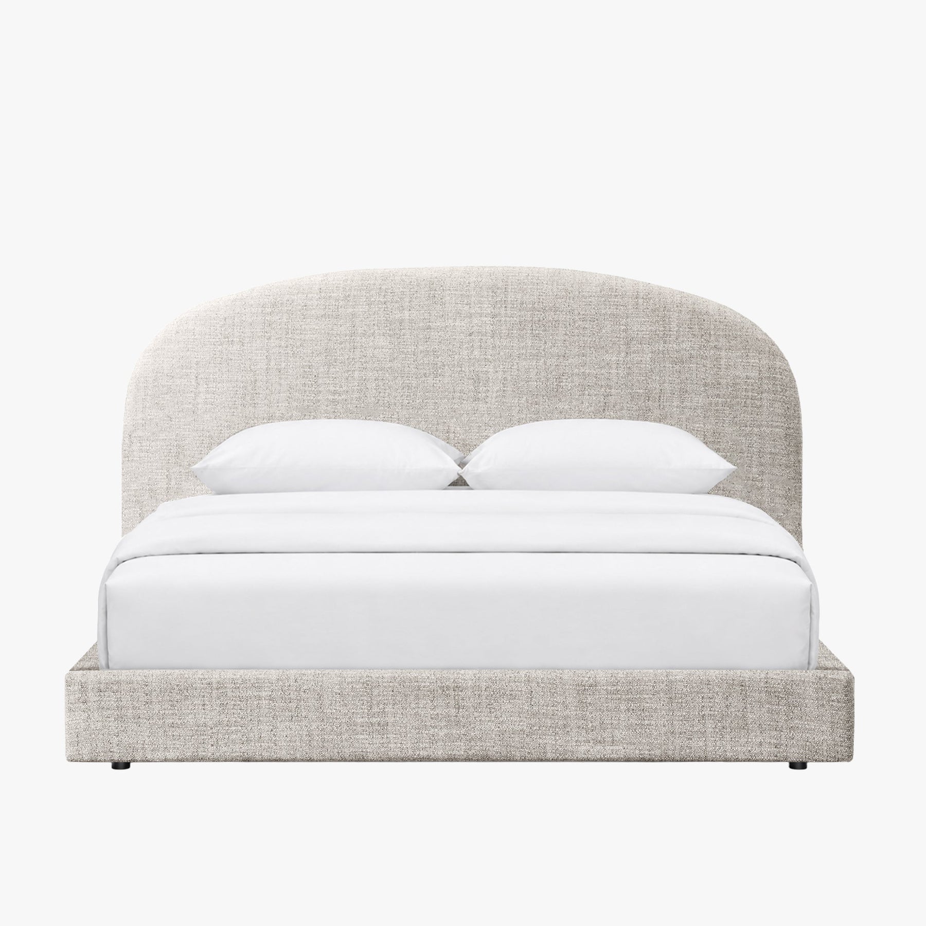 RANIA Lit double en tissu beige 180x200 cm