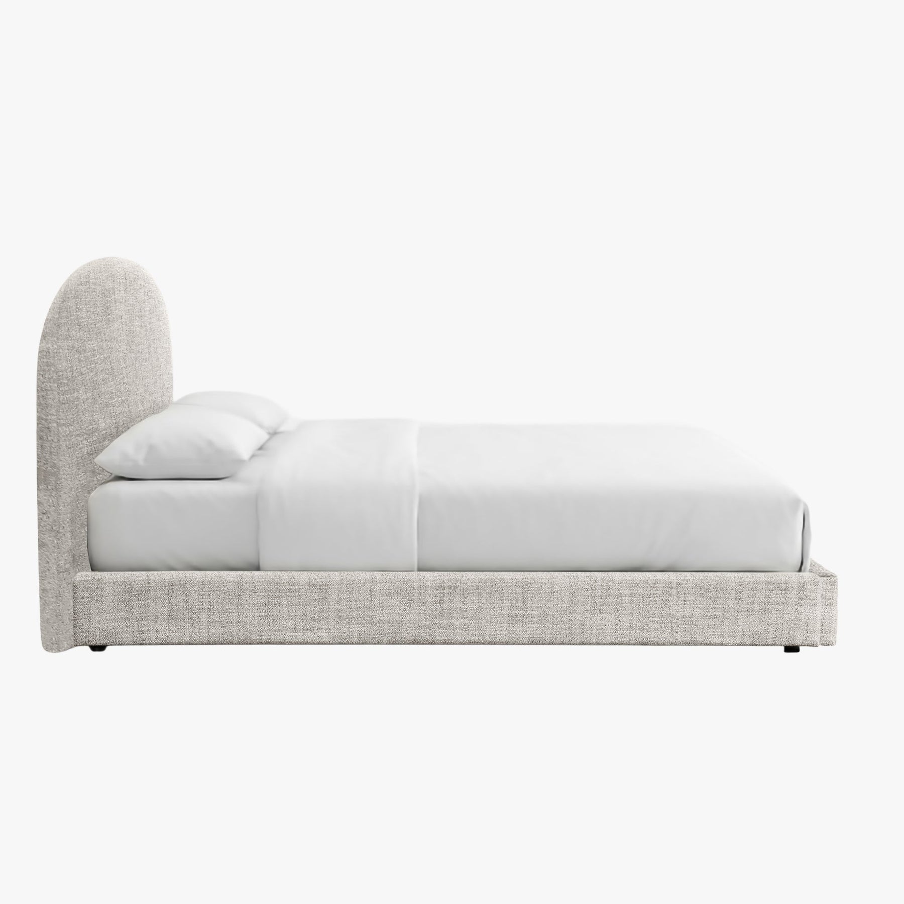 RANIA Lit double en tissu beige 180x200 cm