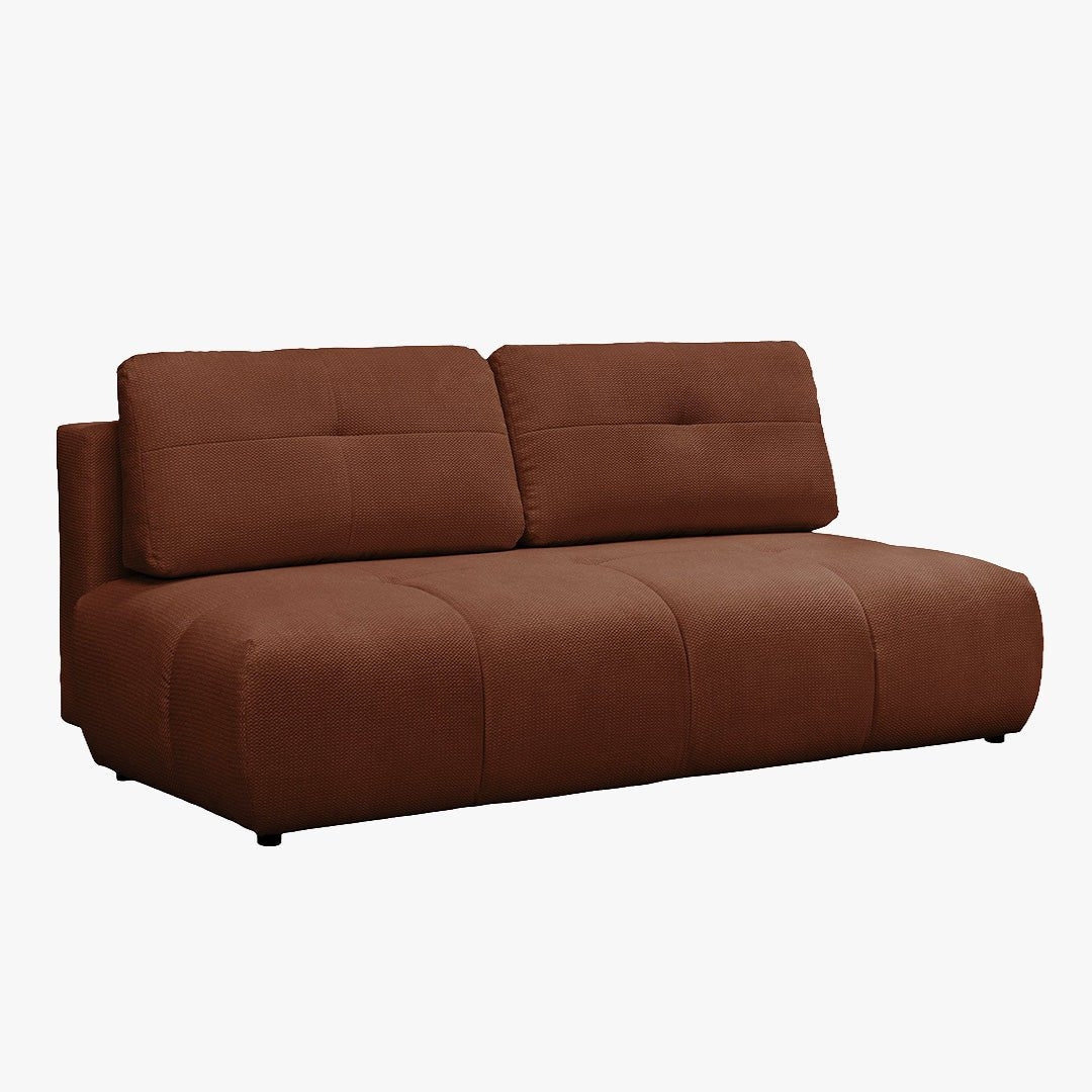 ROSA Canapé 3 places convertible avec coffre en tissu terracotta