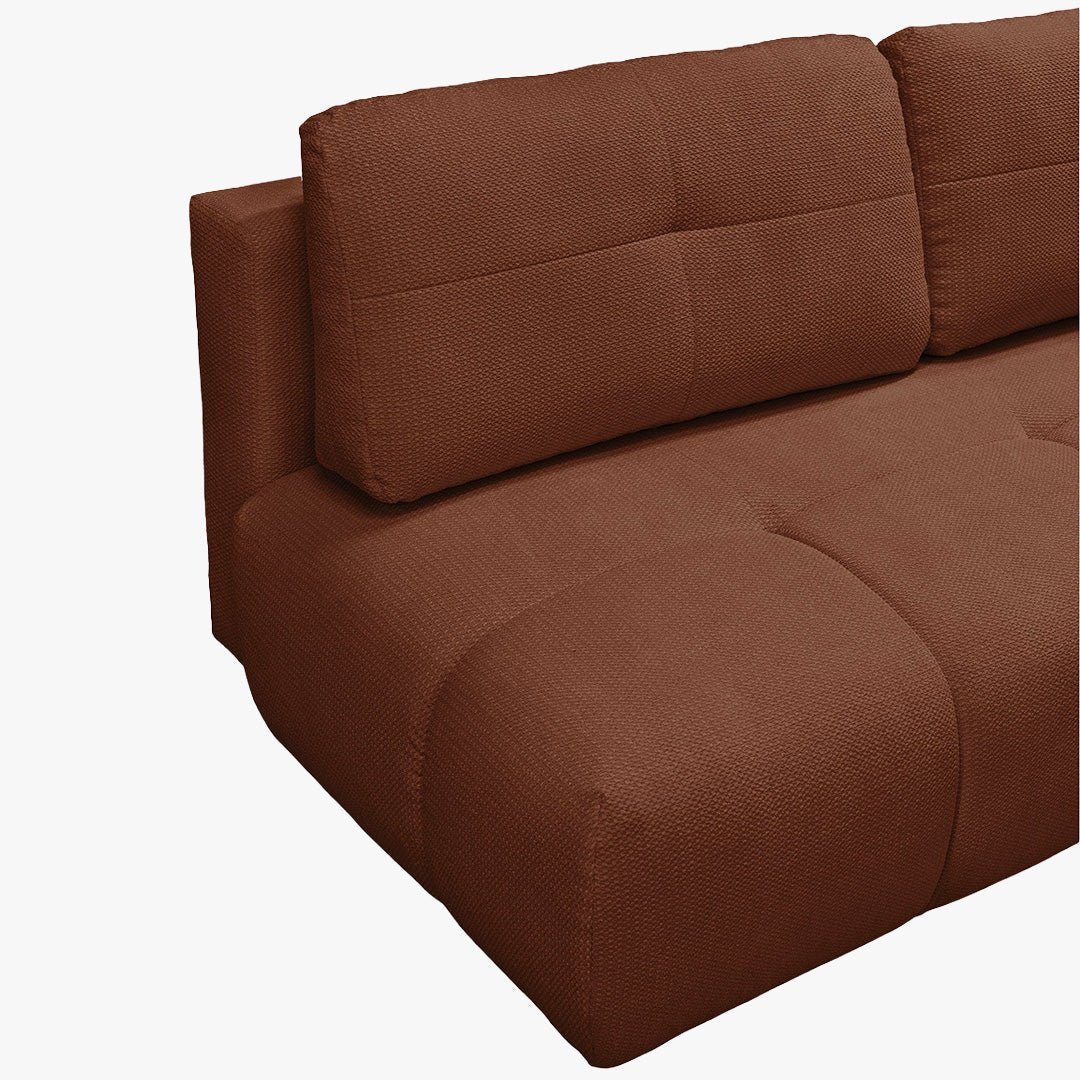 ROSA Canapé 3 places convertible avec coffre en tissu terracotta