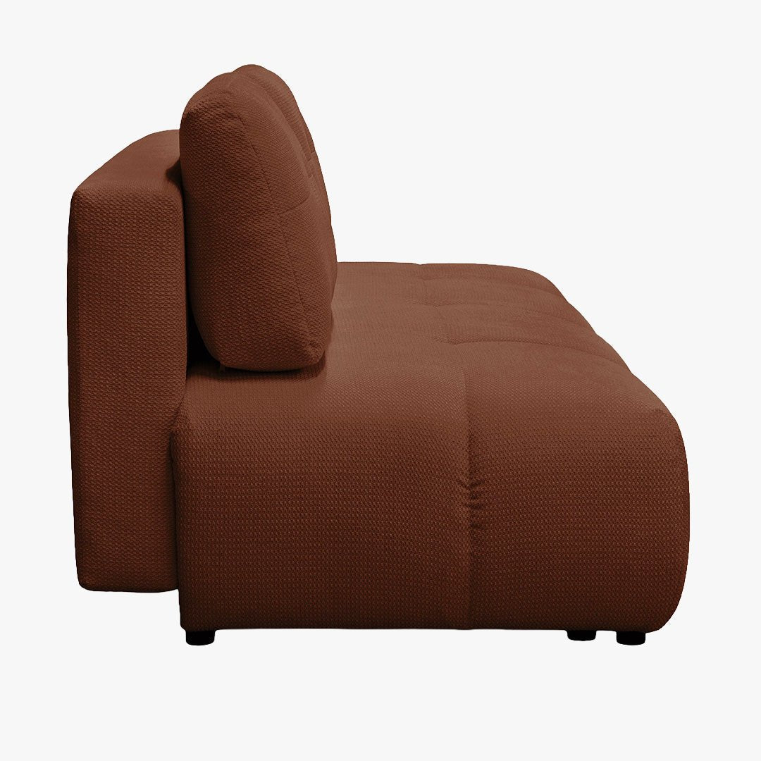 ROSA Canapé 3 places convertible avec coffre en tissu terracotta