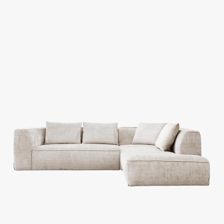 ROSIE Canapé d'angle en tissu beige - Angle droit