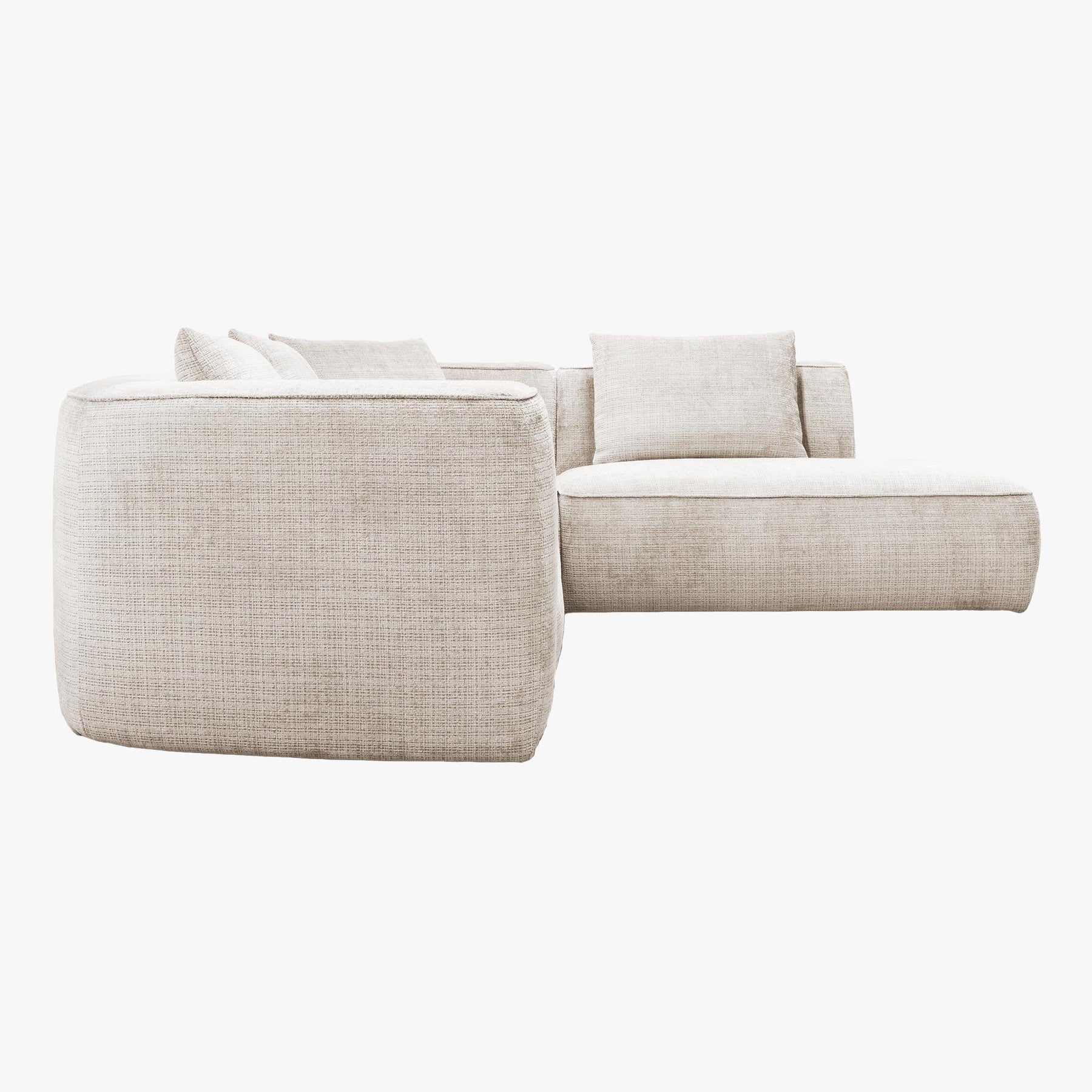 ROSIE Canapé d'angle en tissu beige - Angle droit