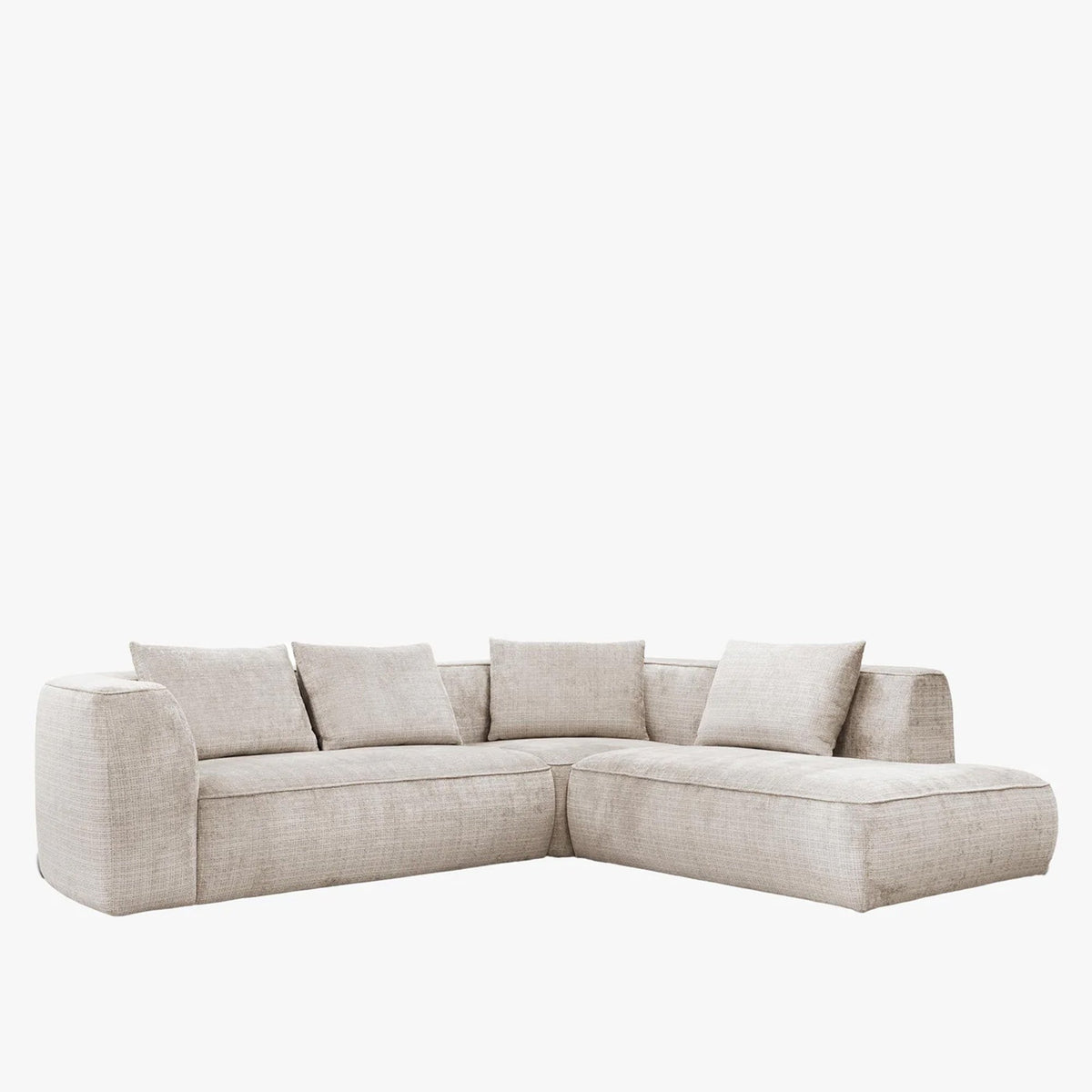ROSIE Canapé d'angle en tissu beige - Angle droit