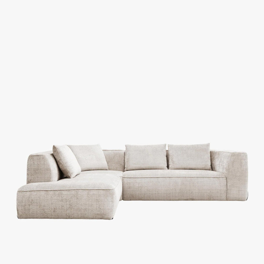 ROSIE Canapé d'angle en tissu beige - Angle gauche