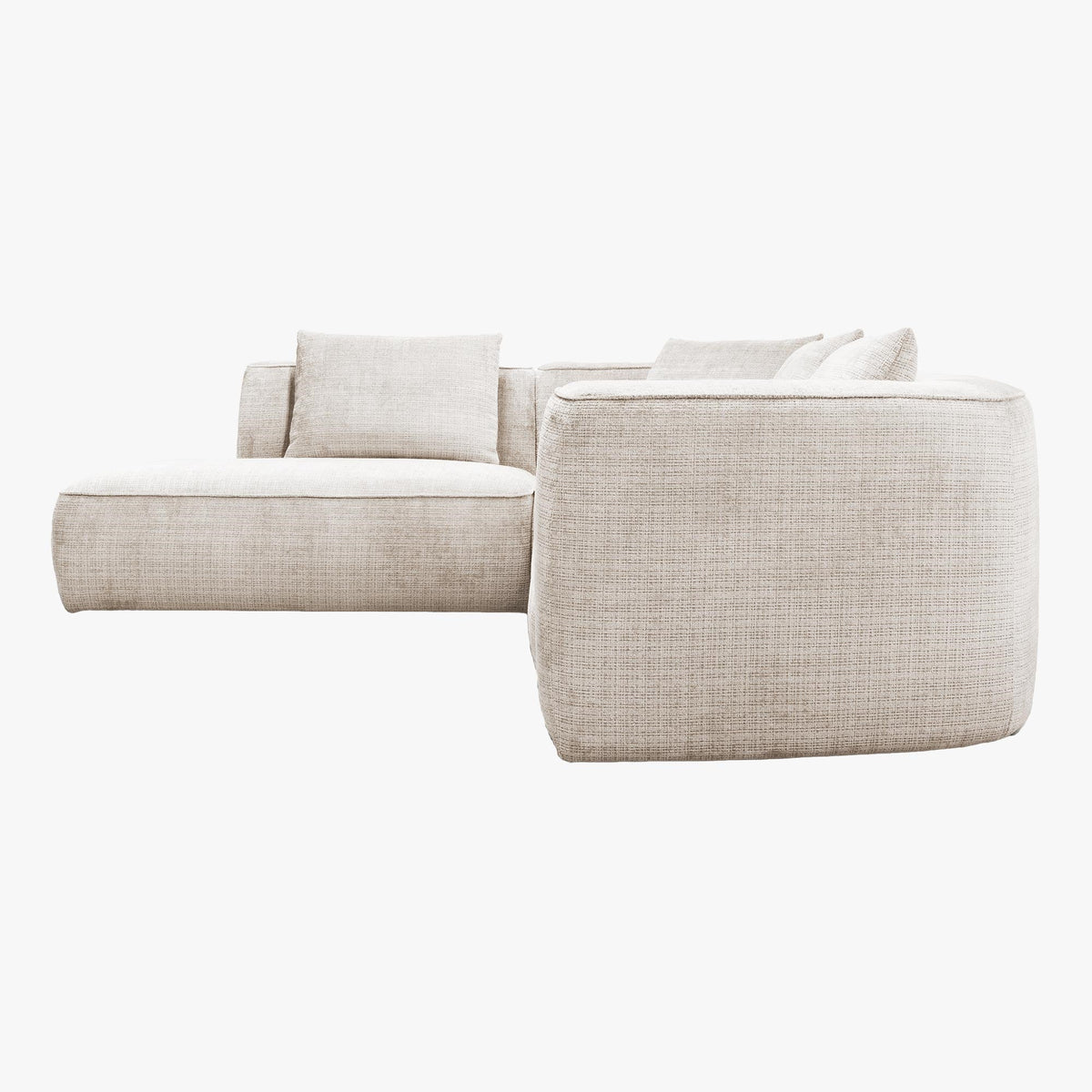 ROSIE Canapé d'angle en tissu beige - Angle gauche