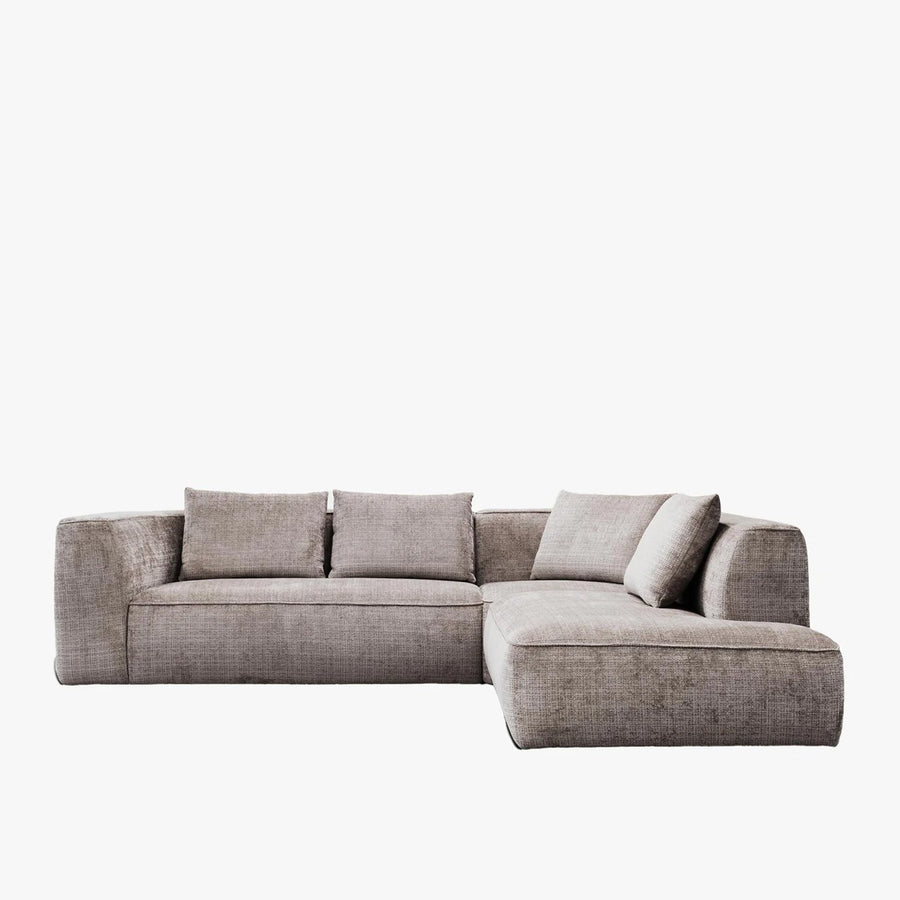 ROSIE Canapé d'angle en tissu gris - Angle droit