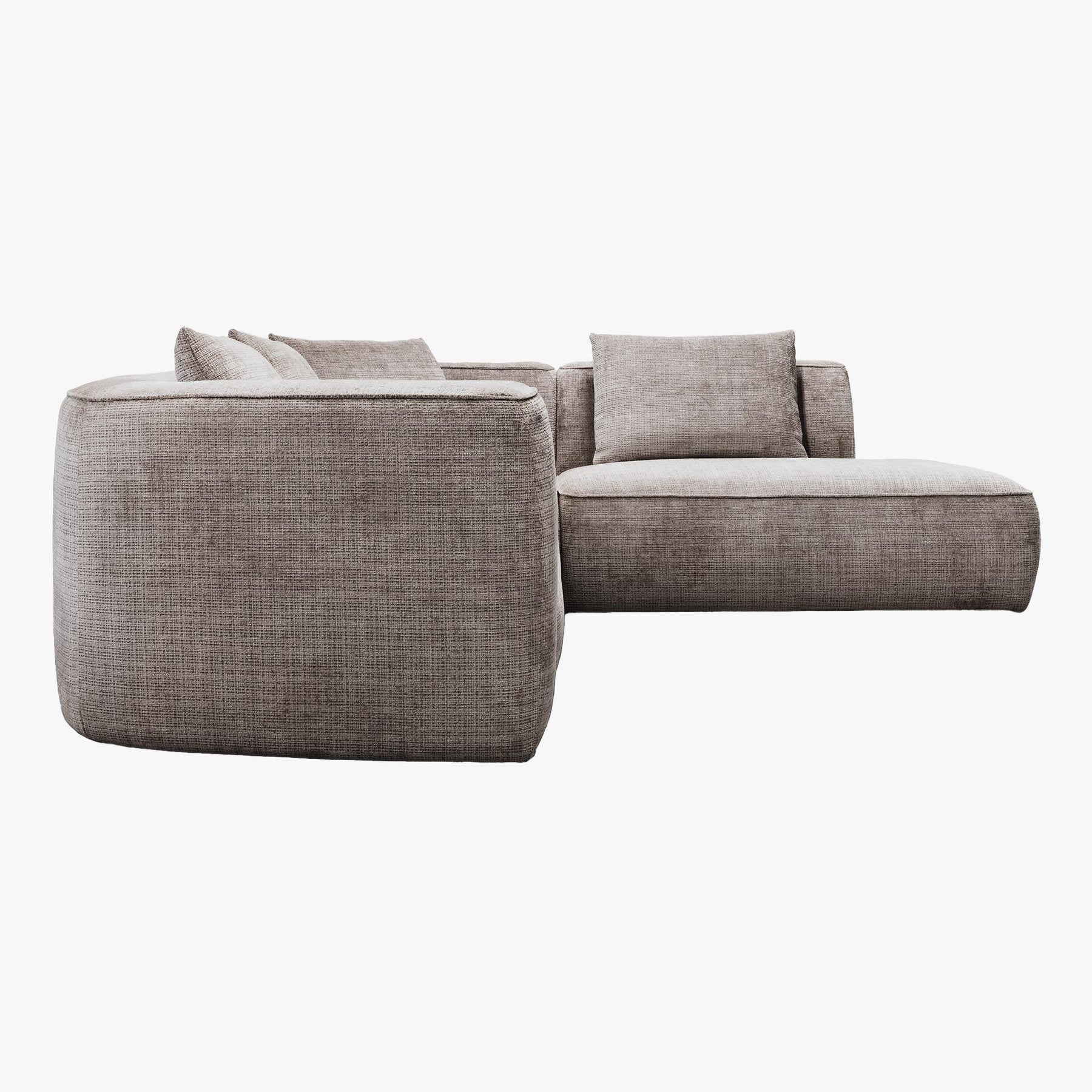 ROSIE Canapé d'angle en tissu gris - Angle droit
