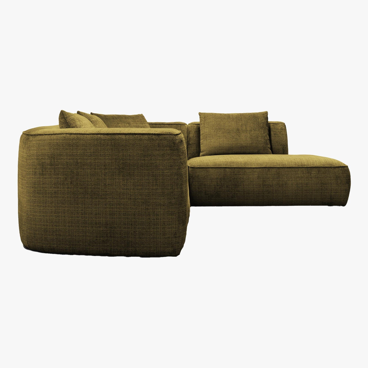 ROSIE Canapé d'angle en tissu vert - Angle droit