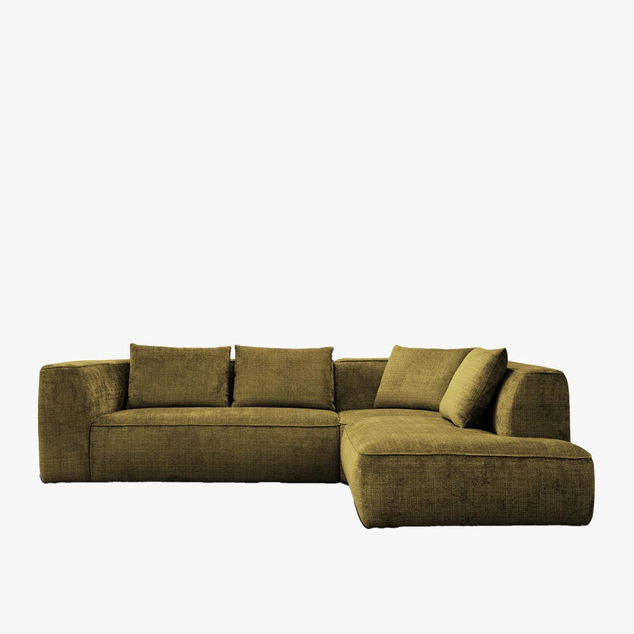 ROSIE Canapé d'angle en tissu vert - Angle droit