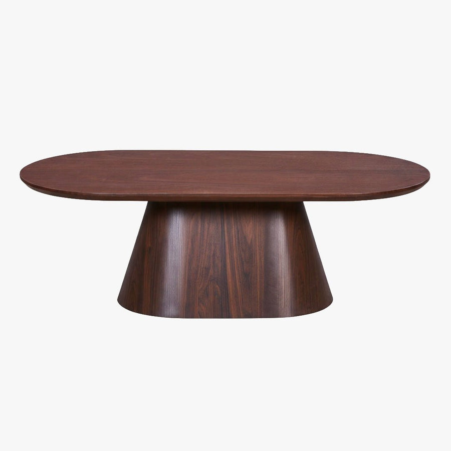 ROXY Table basse ovale couleur bois foncé 120 cm