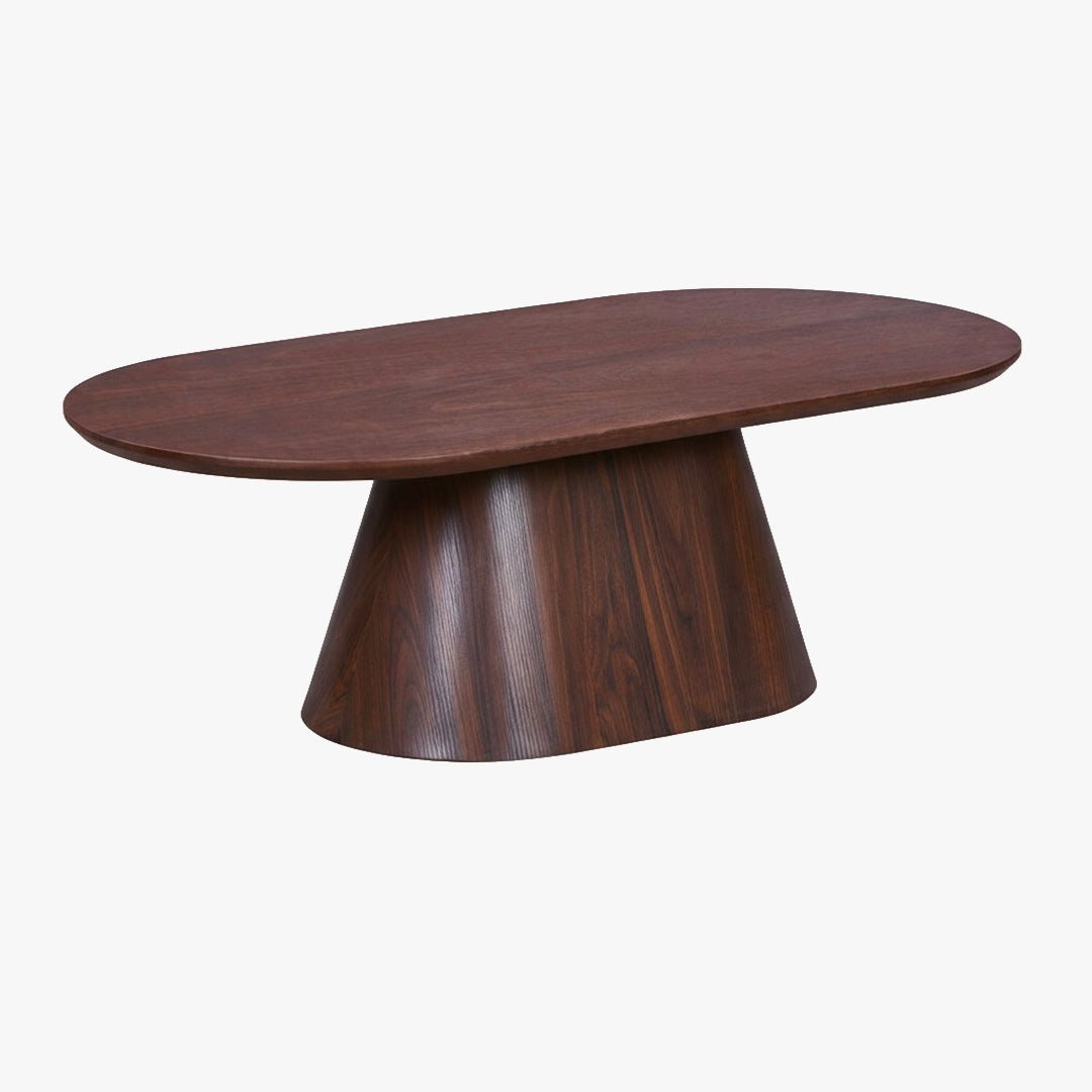 ROXY Table basse ovale couleur bois foncé 120 cm
