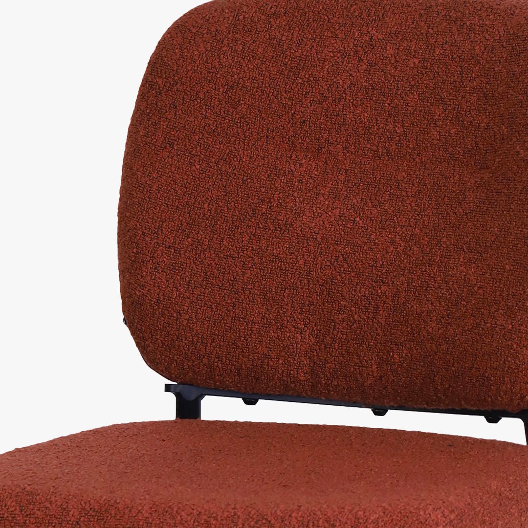 SAFIA Lot de 2 tabourets tissu rouille piètement métal noir