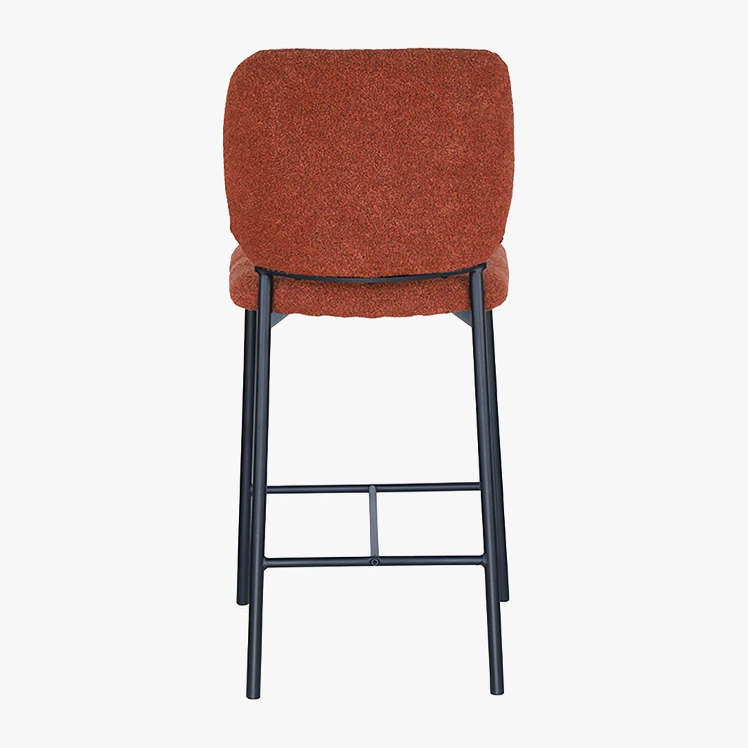 SAFIA Lot de 2 tabourets tissu rouille piètement métal noir