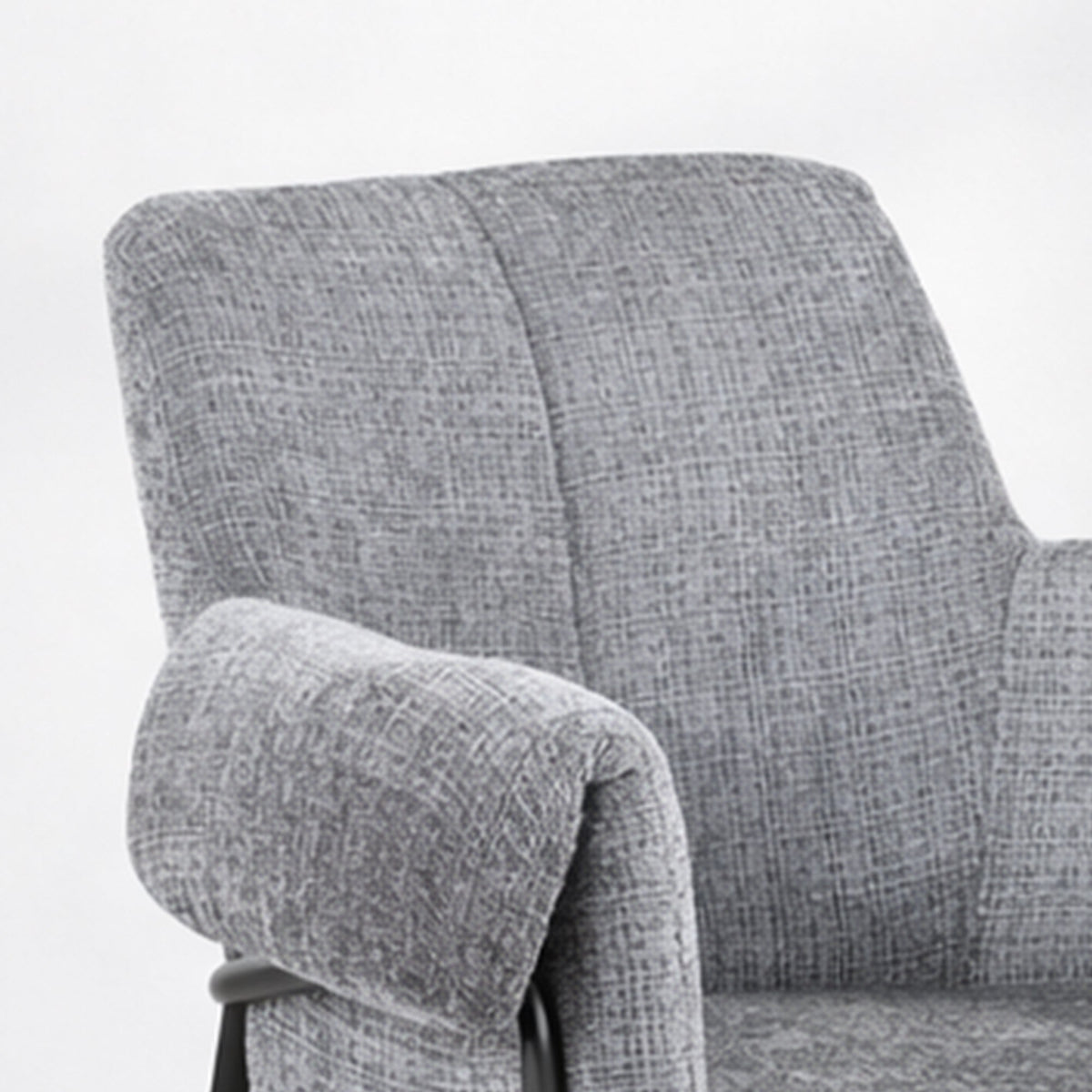 SARA Chaise en tissu gris clair pieds en métal noir