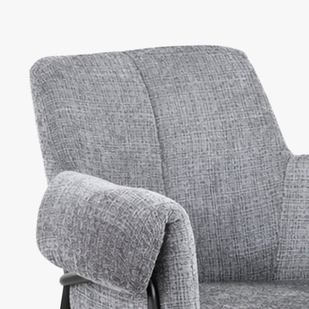 SARA Chaise en tissu gris clair pieds en métal noir