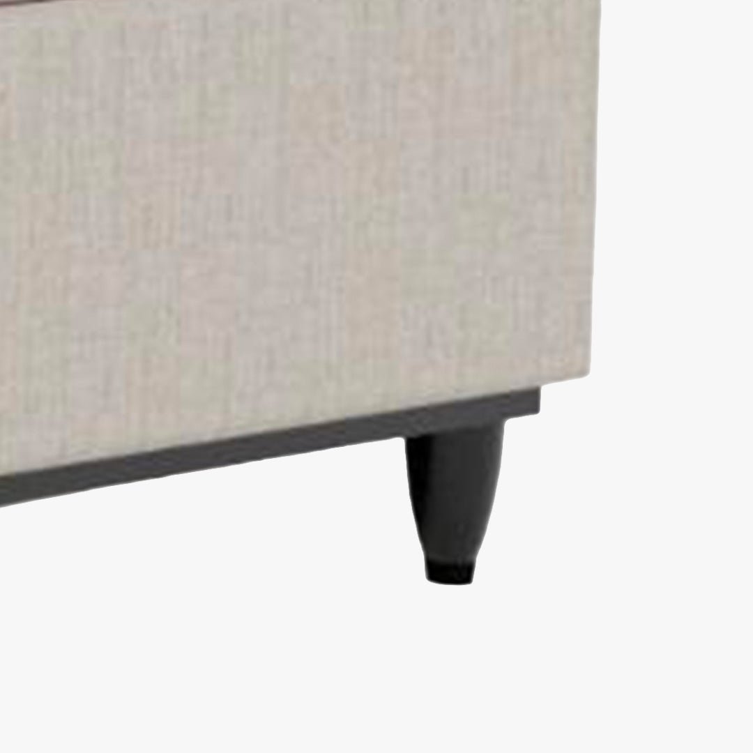SAYA Lit coffre en tissu beige 140x190 cm