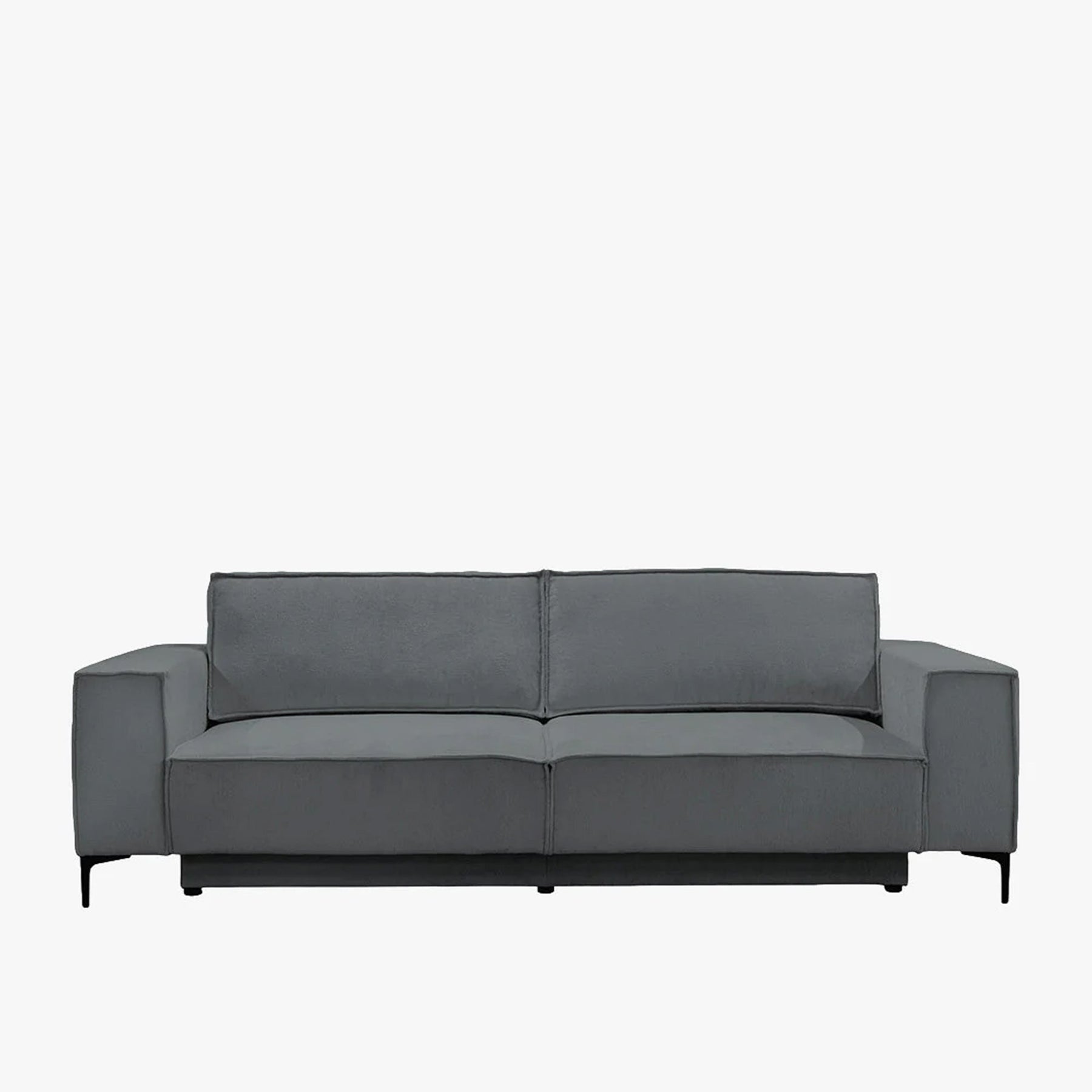 SAYLA Canapé 3 places convertible en tissu gris foncé