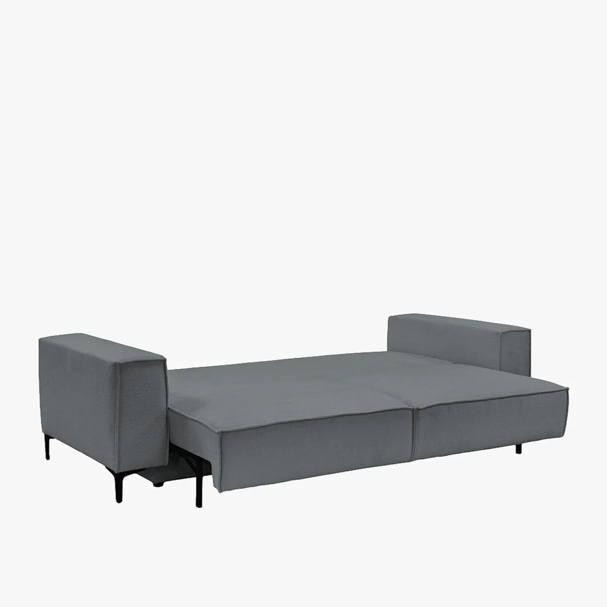 SAYLA Canapé 3 places convertible en tissu gris foncé