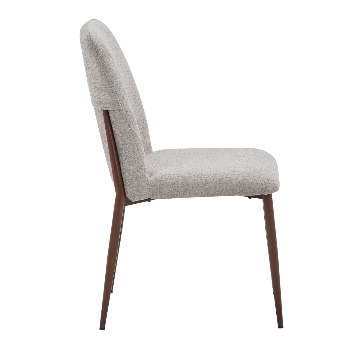 SELIA Lot de 2 chaises en tissu taupe clair pieds couleur bois foncé