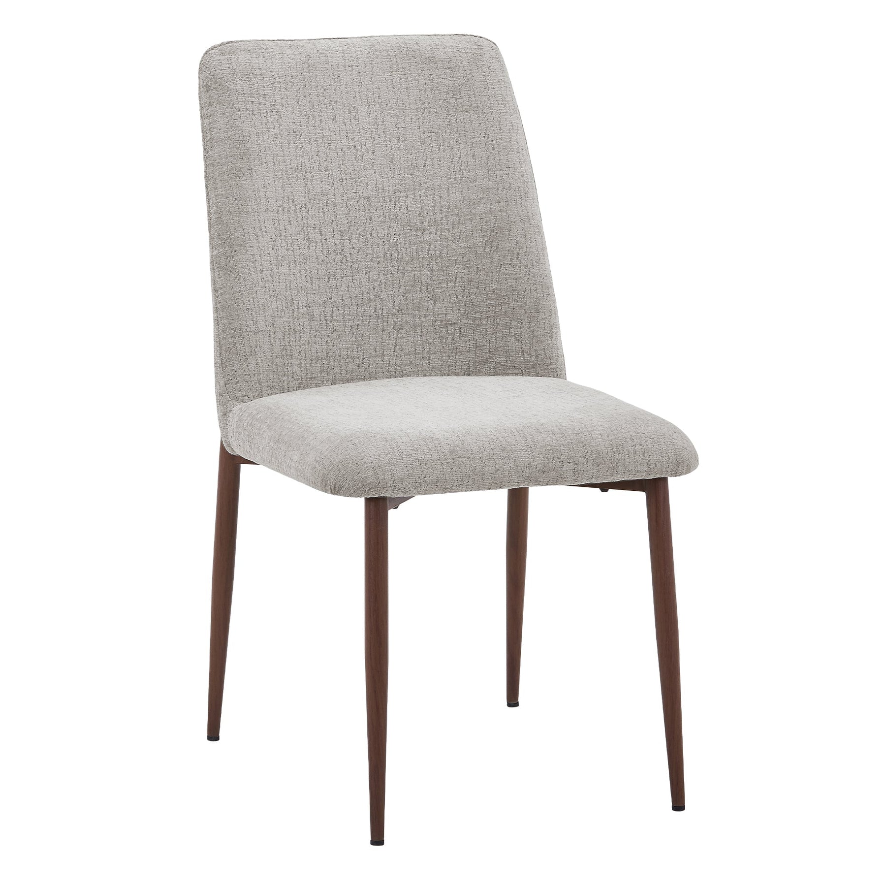 SELIA Lot de 2 chaises en tissu taupe clair pieds couleur bois foncé
