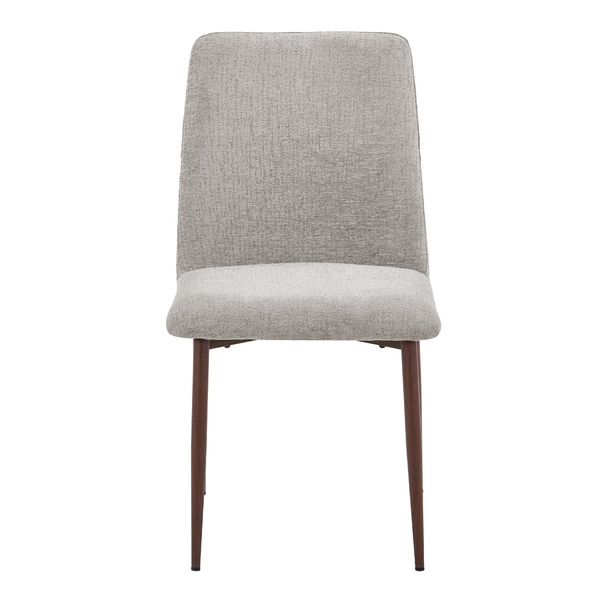 SELIA Lot de 2 chaises en tissu taupe clair pieds couleur bois foncé