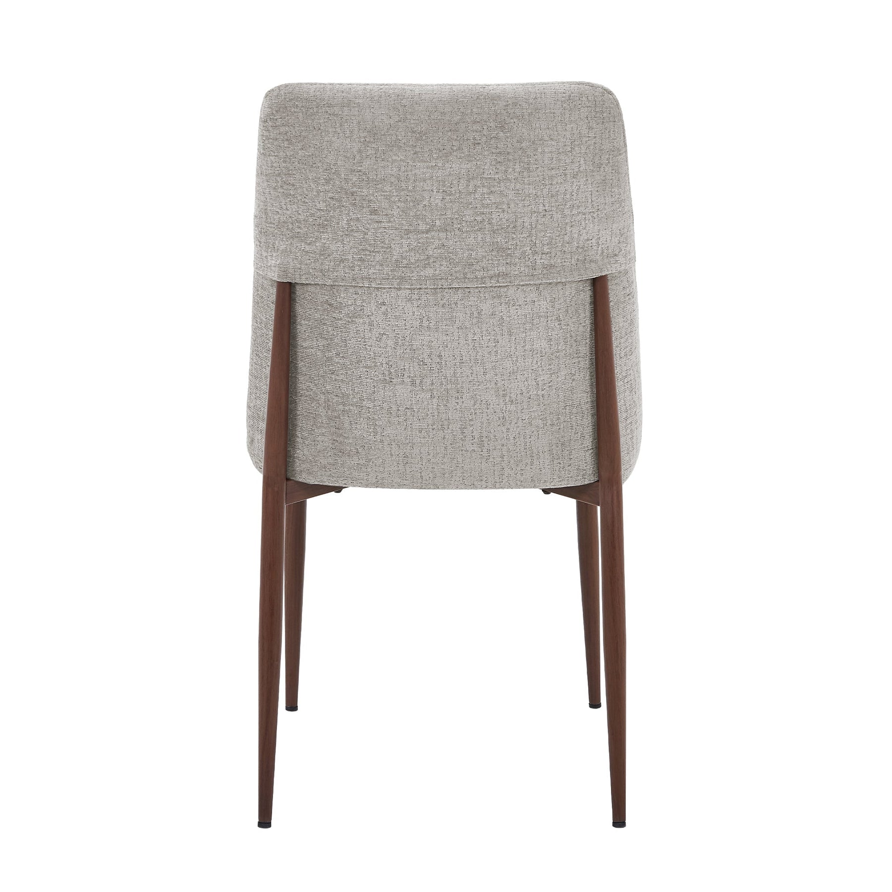 SELIA Lot de 2 chaises en tissu taupe clair pieds couleur bois foncé