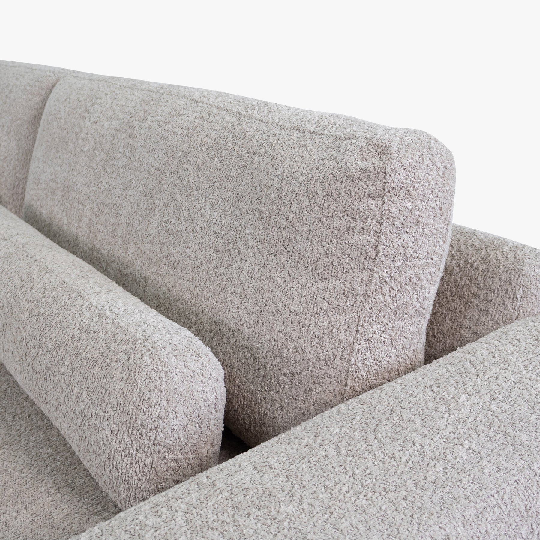 SEYA Canapé 3 places en tissu bouclette beige foncé