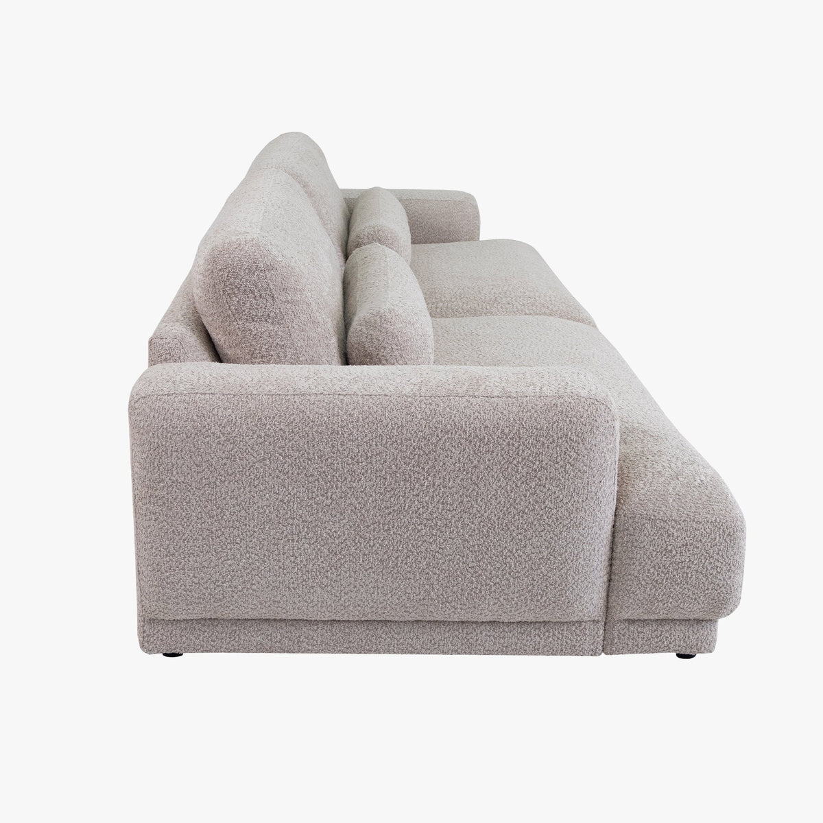 SEYA Canapé 3 places en tissu bouclette beige foncé