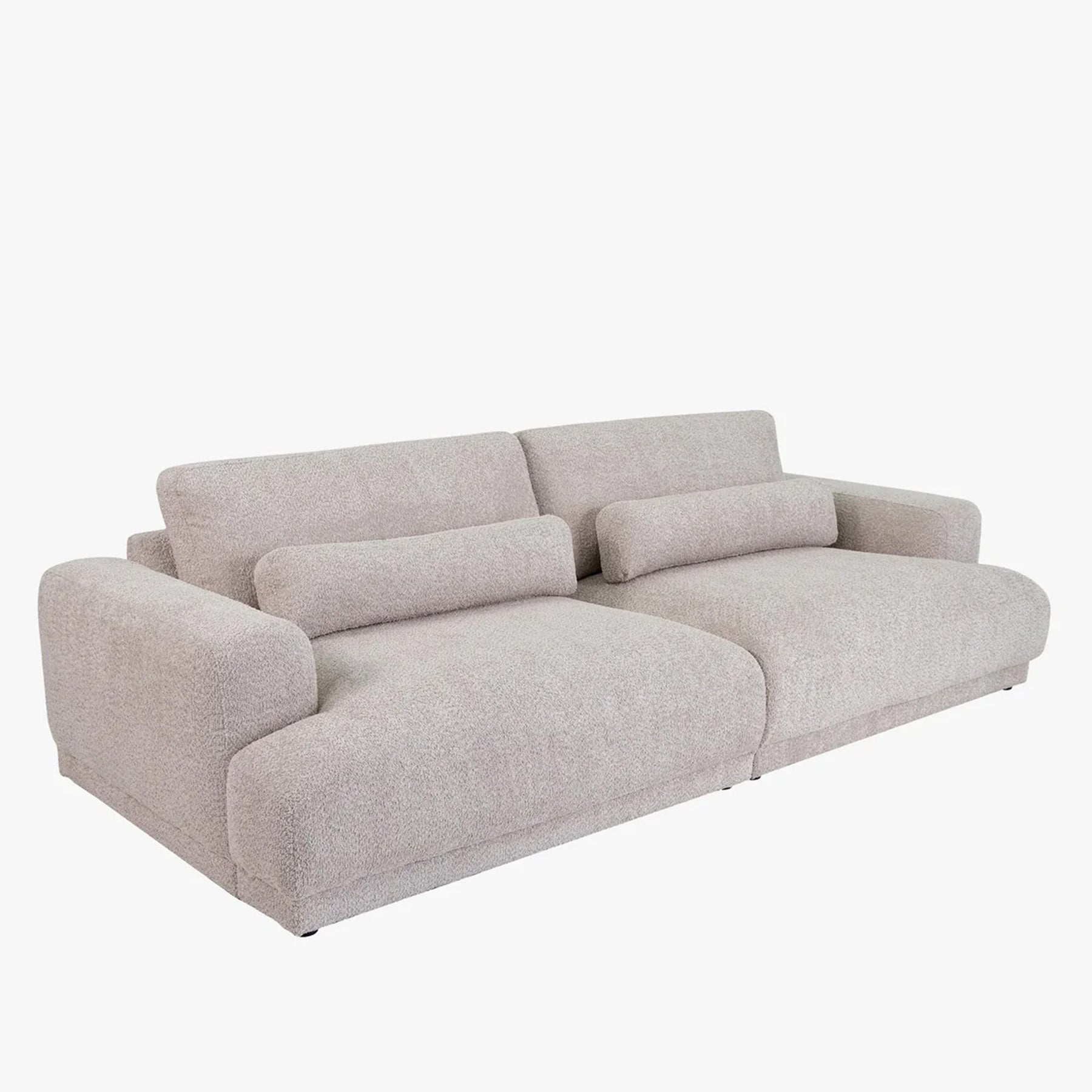 SEYA Canapé 3 places en tissu bouclette beige foncé