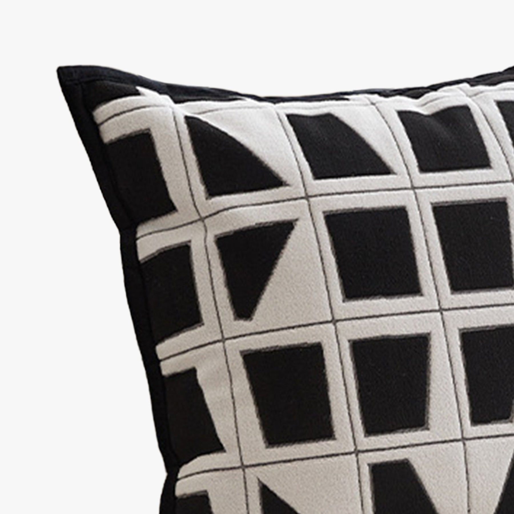 SHAYZ Coussin carré en tissu à motifs blanc et noir 45x45 cm