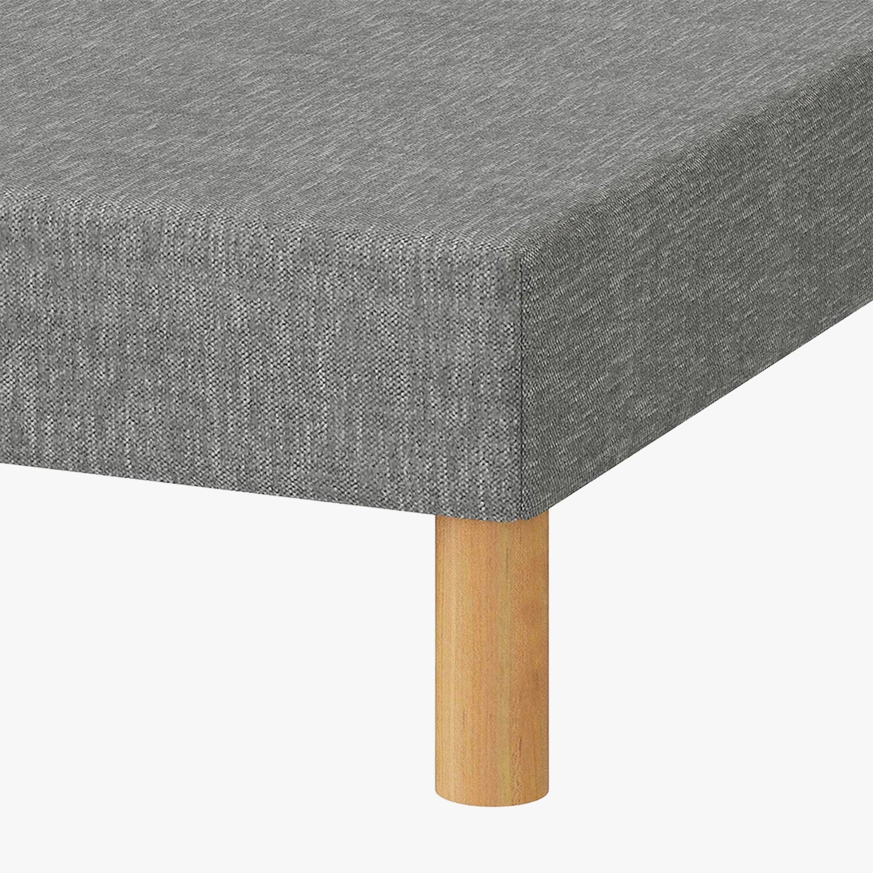 SPRING Sommier tapissier 160x200 tissu gris piètement en bois