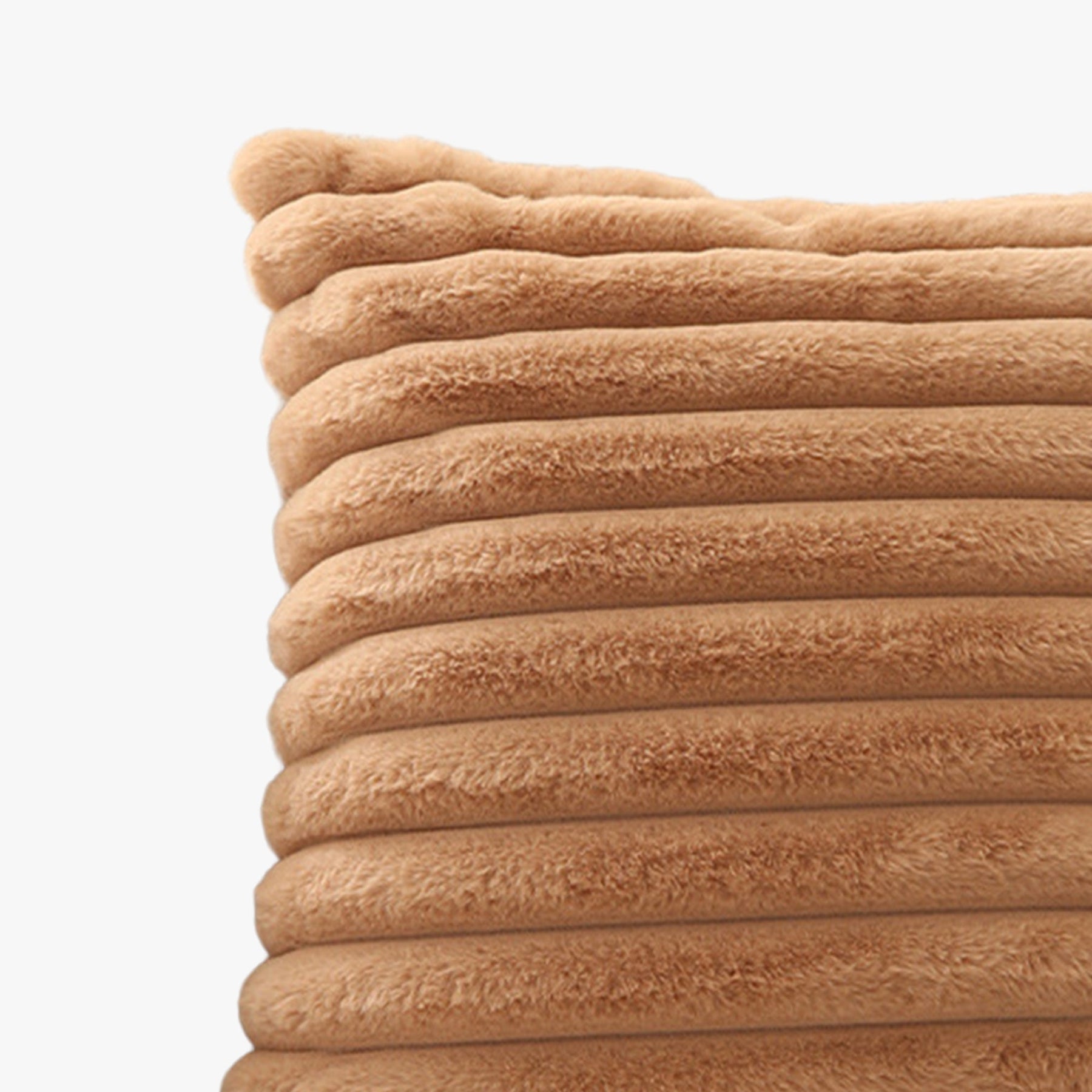 STANLY Coussin carré en tissu côtelé camel 43x43 cm