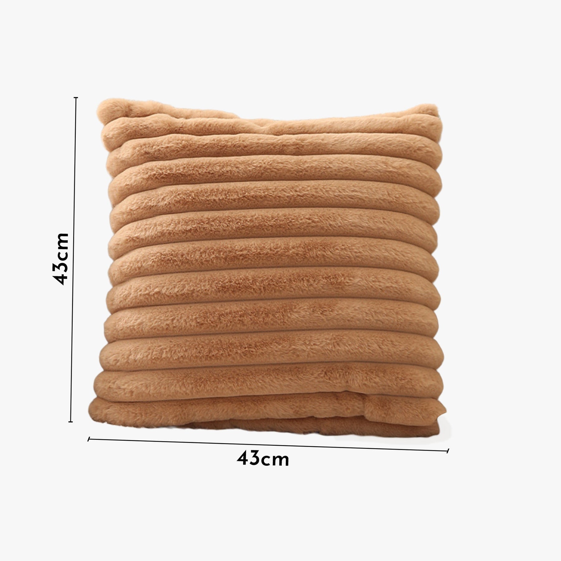 STANLY Coussin carré en tissu côtelé camel 43x43 cm