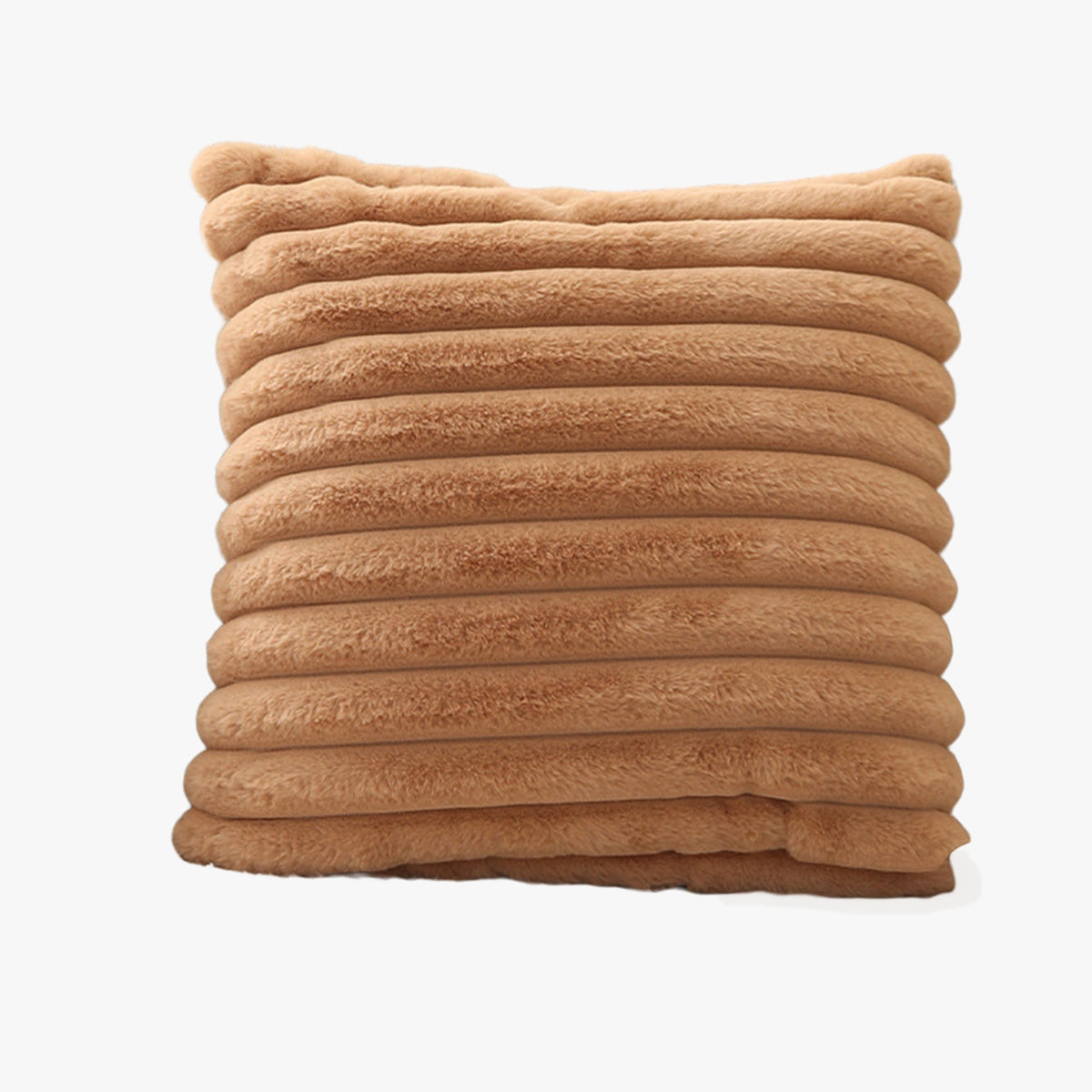 STANLY Coussin carré en tissu côtelé camel 43x43 cm