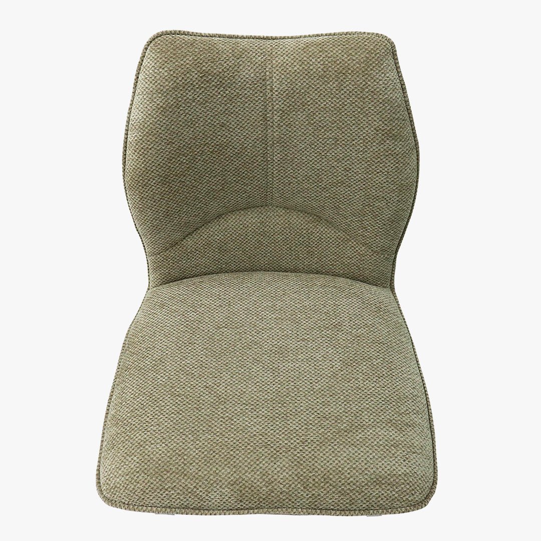 STELA Lot de 2 tabourets pivotants en tissu taupe piètement métal noir