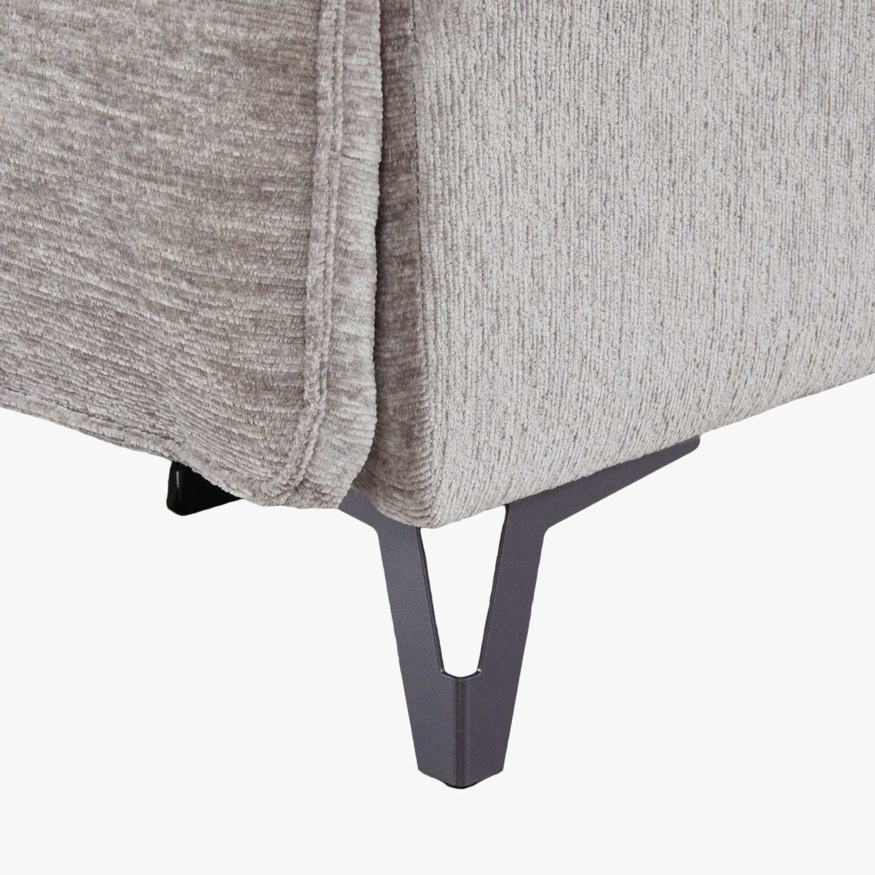 TIAM Canapé d'angle relax électrique en tissu matelassé gris - Angle droit