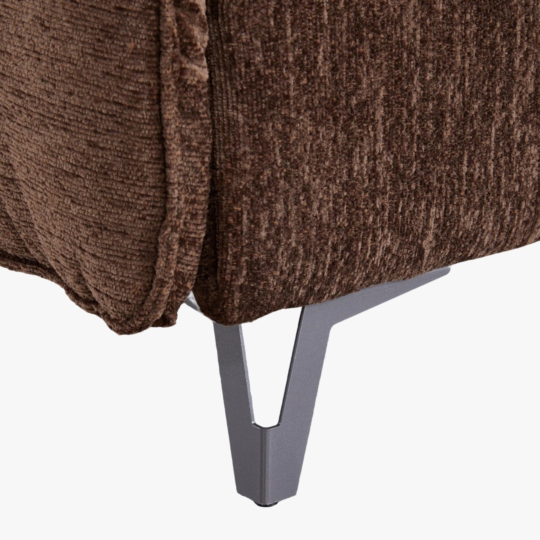 TIAM Canapé d'angle relax électrique en tissu matelassé marron - Angle gauche