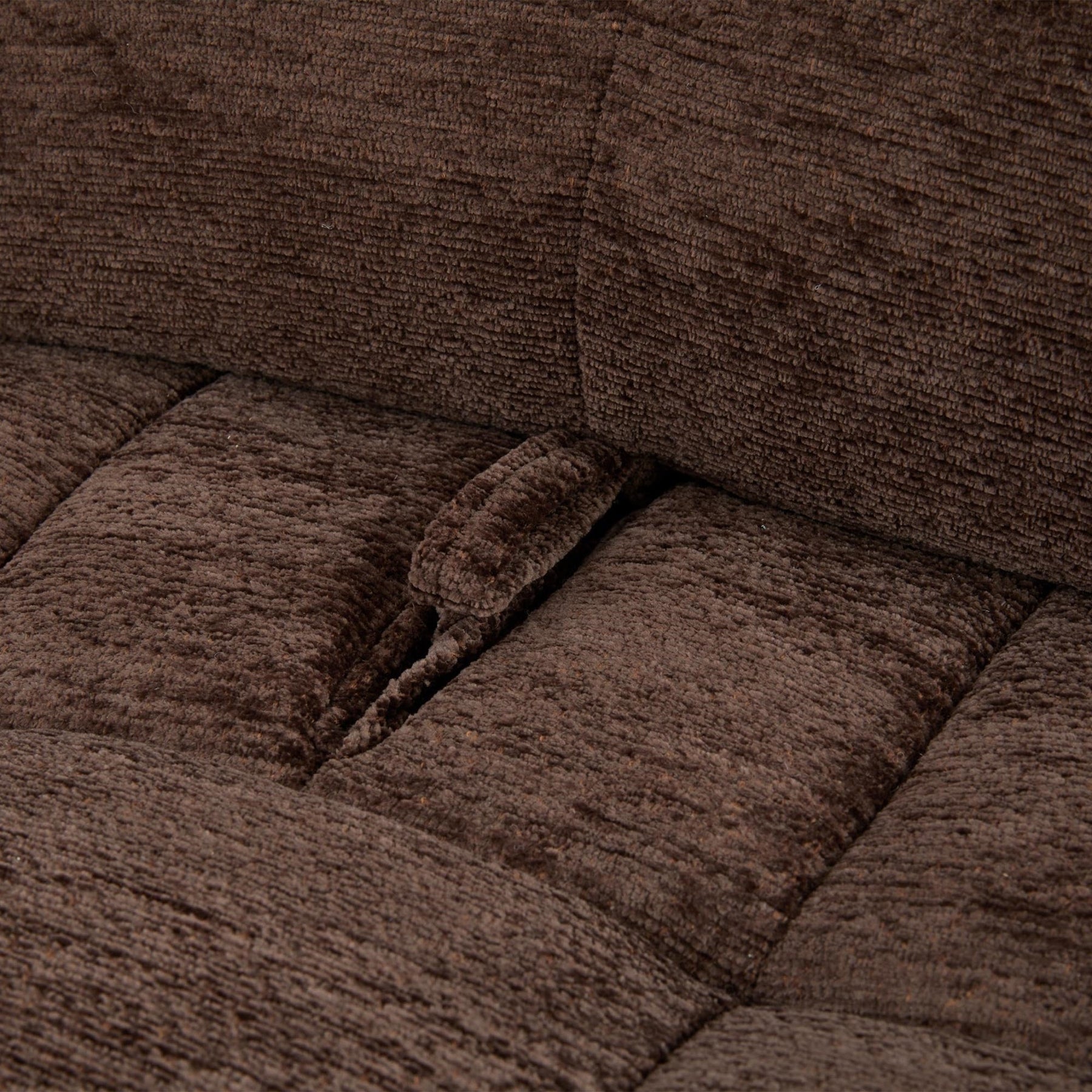 TIAM Canapé d'angle relax électrique en tissu matelassé marron - Angle gauche